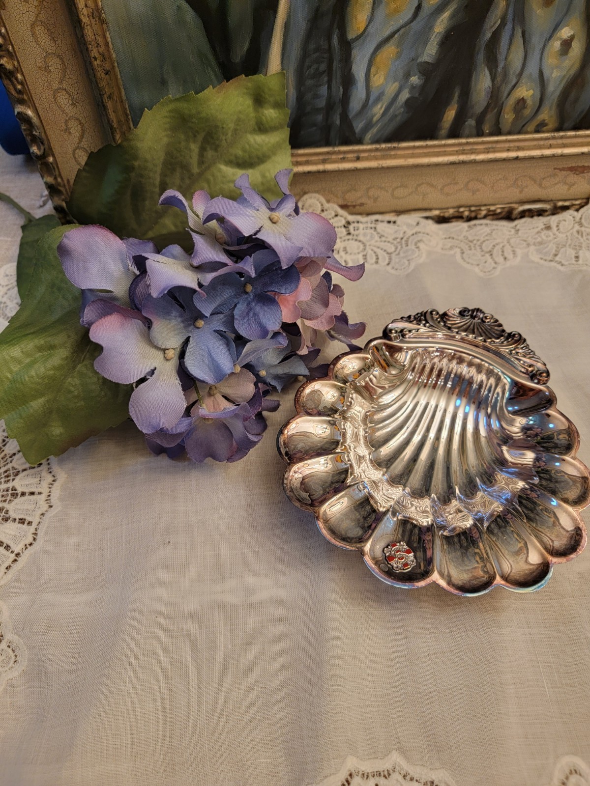 Vintage Silver Plated Sheffield Shell Dish