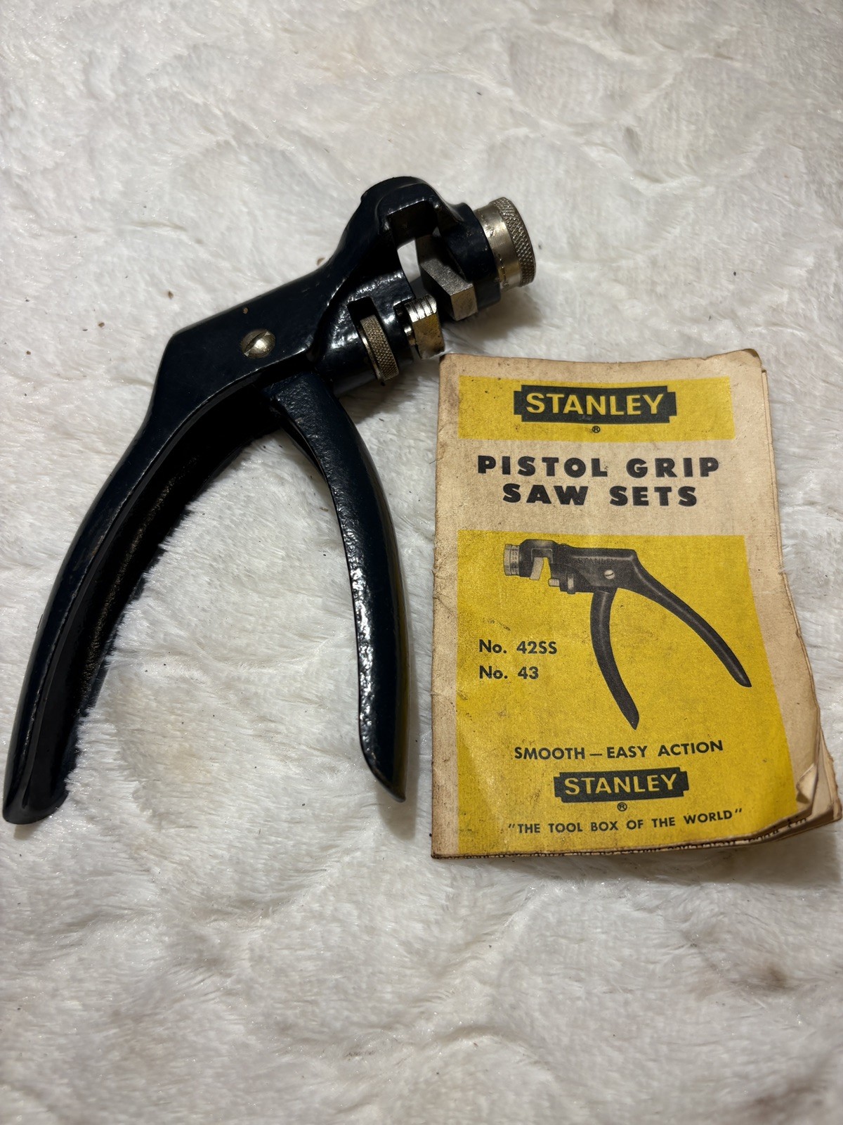 Vintage Stanley No. 42SS Pistol Grip Saw Set Tool w/ Original Manual Vintage Stanley No. 42SS Pistol Grip Saw Set Tool w/ Original Manual