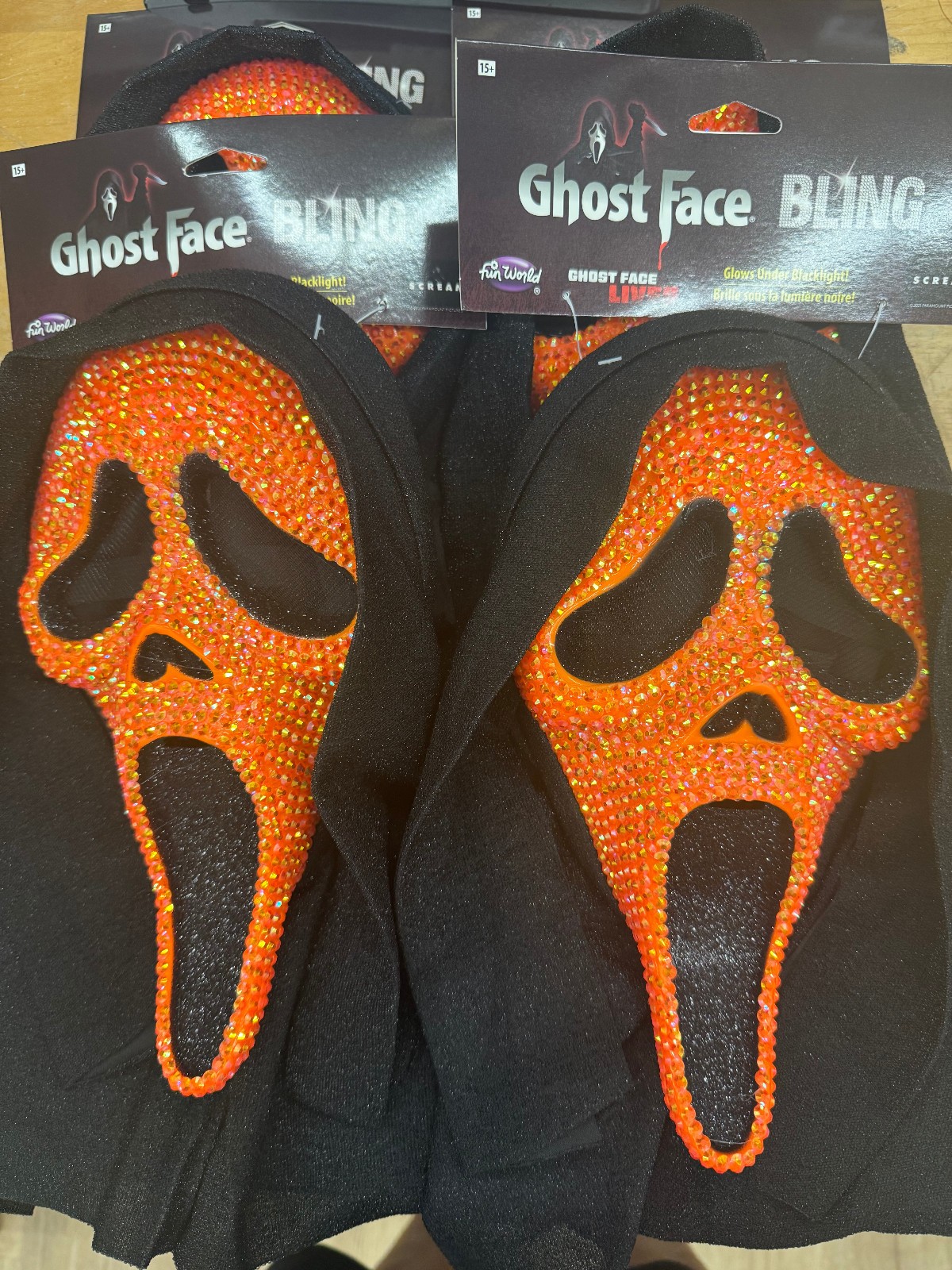 Ghostface Orange Bling Mask Fun World  In Stock 