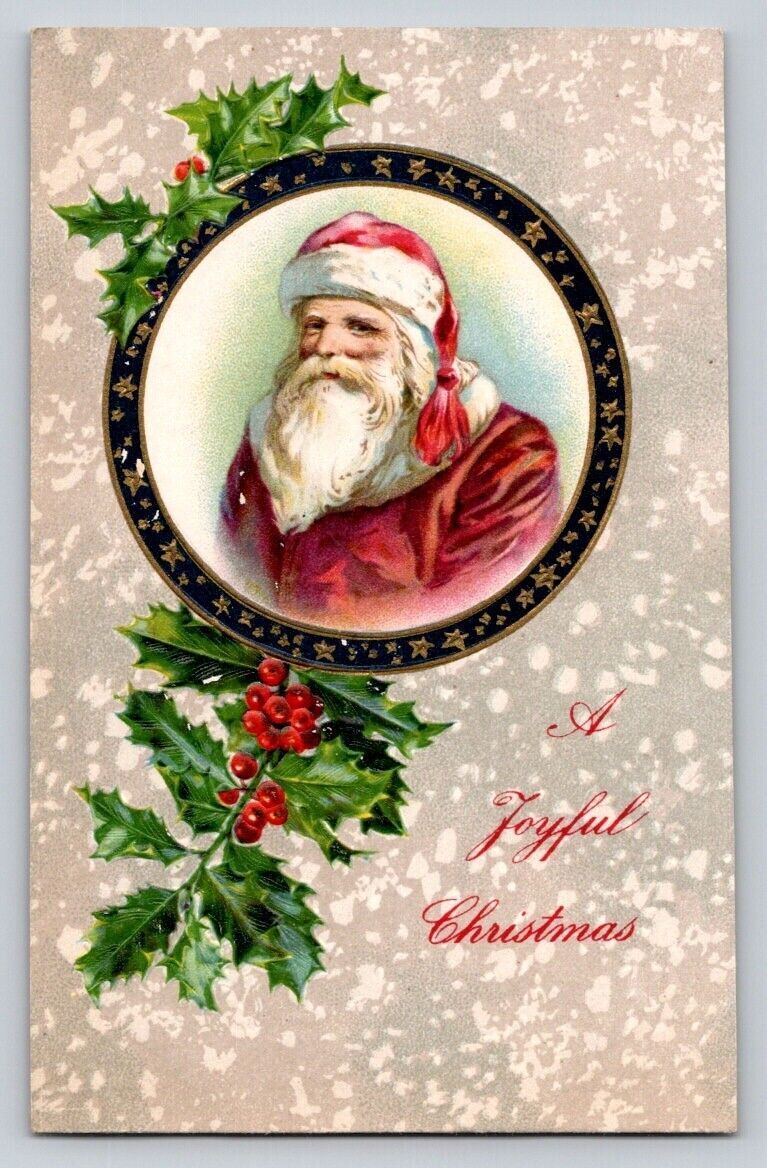 c1910 Winsch Back Smiling Santa Claus Germany Joyful Christmas P176A