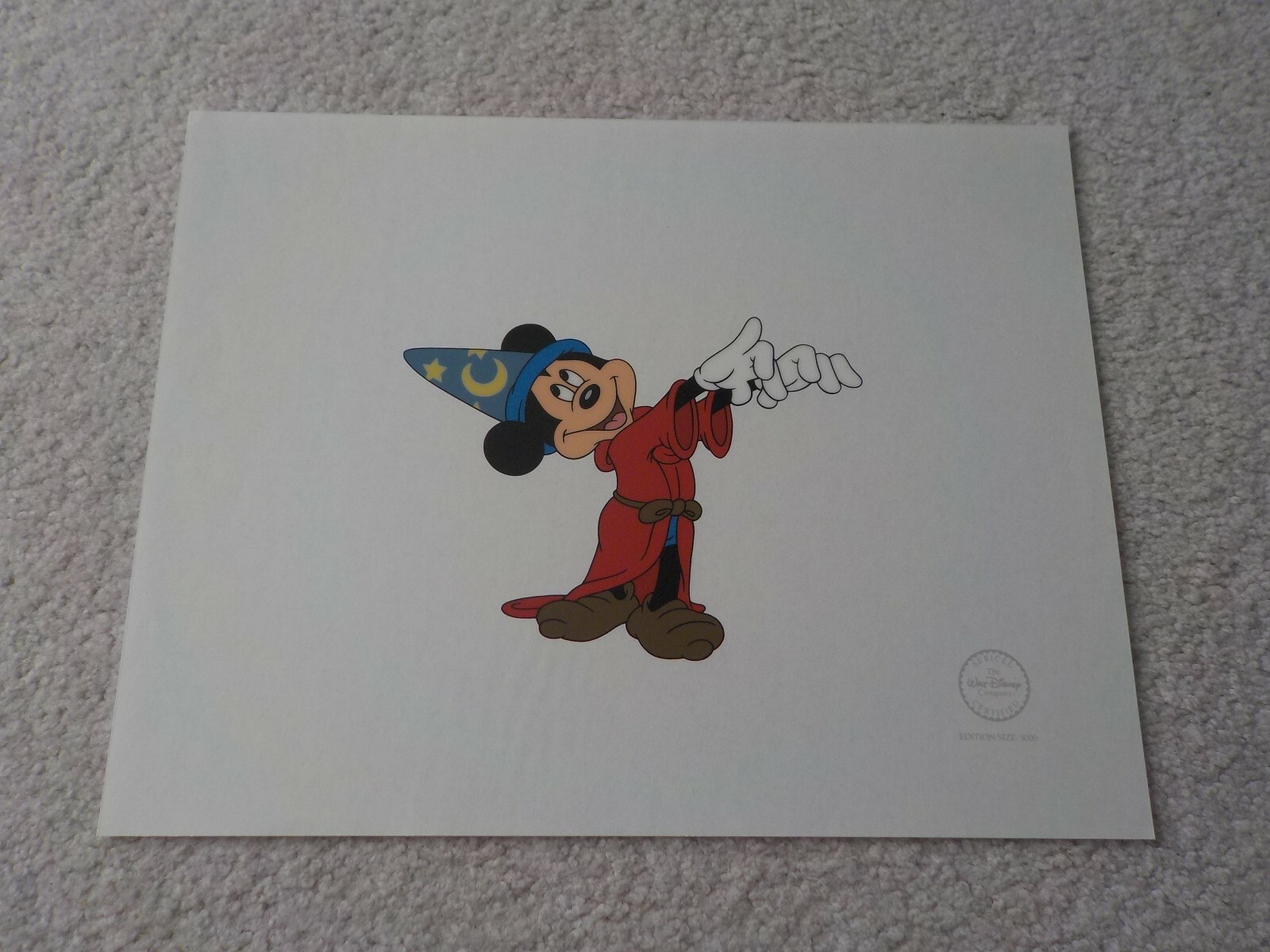Original WALT DISNEY Mickey Mouse Fantasia 5000 Serigraph SeriCel Cel Cell 
