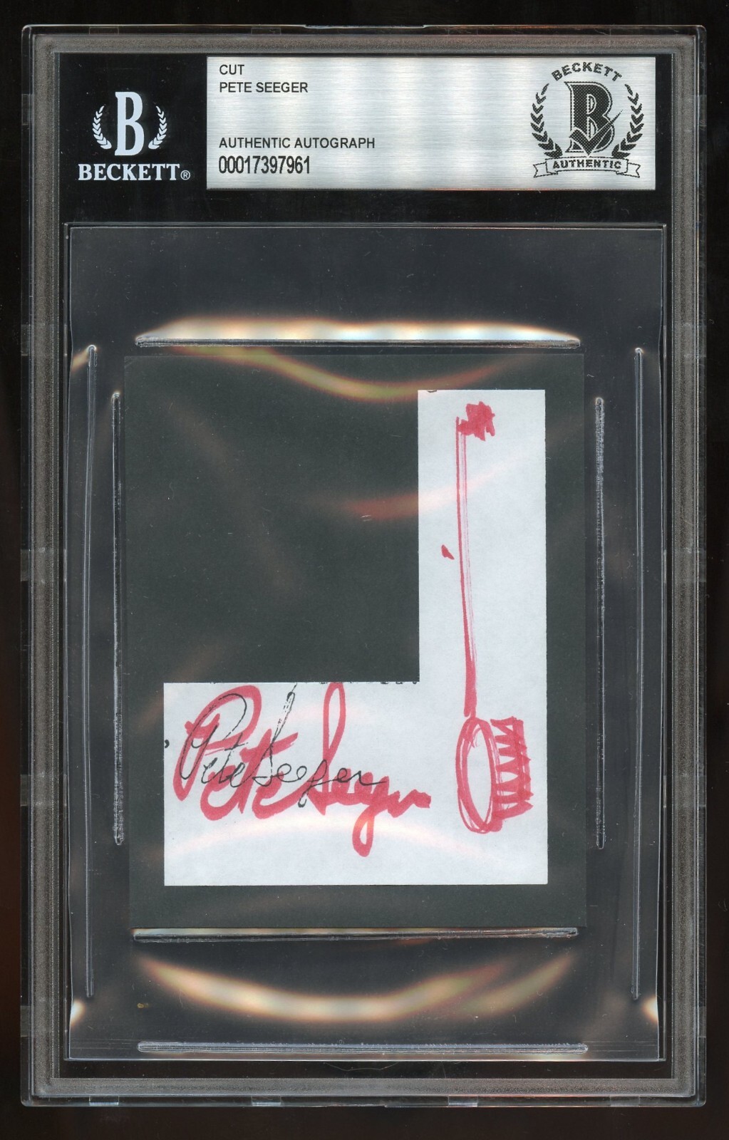 Pete Seeger d2014 signed autograph 3x3 Cut Folk Singer Musician BAS Slabbed Pete Seeger d2014 signed autograph 3x3 Cut Folk Singer Musician BAS Slabbed