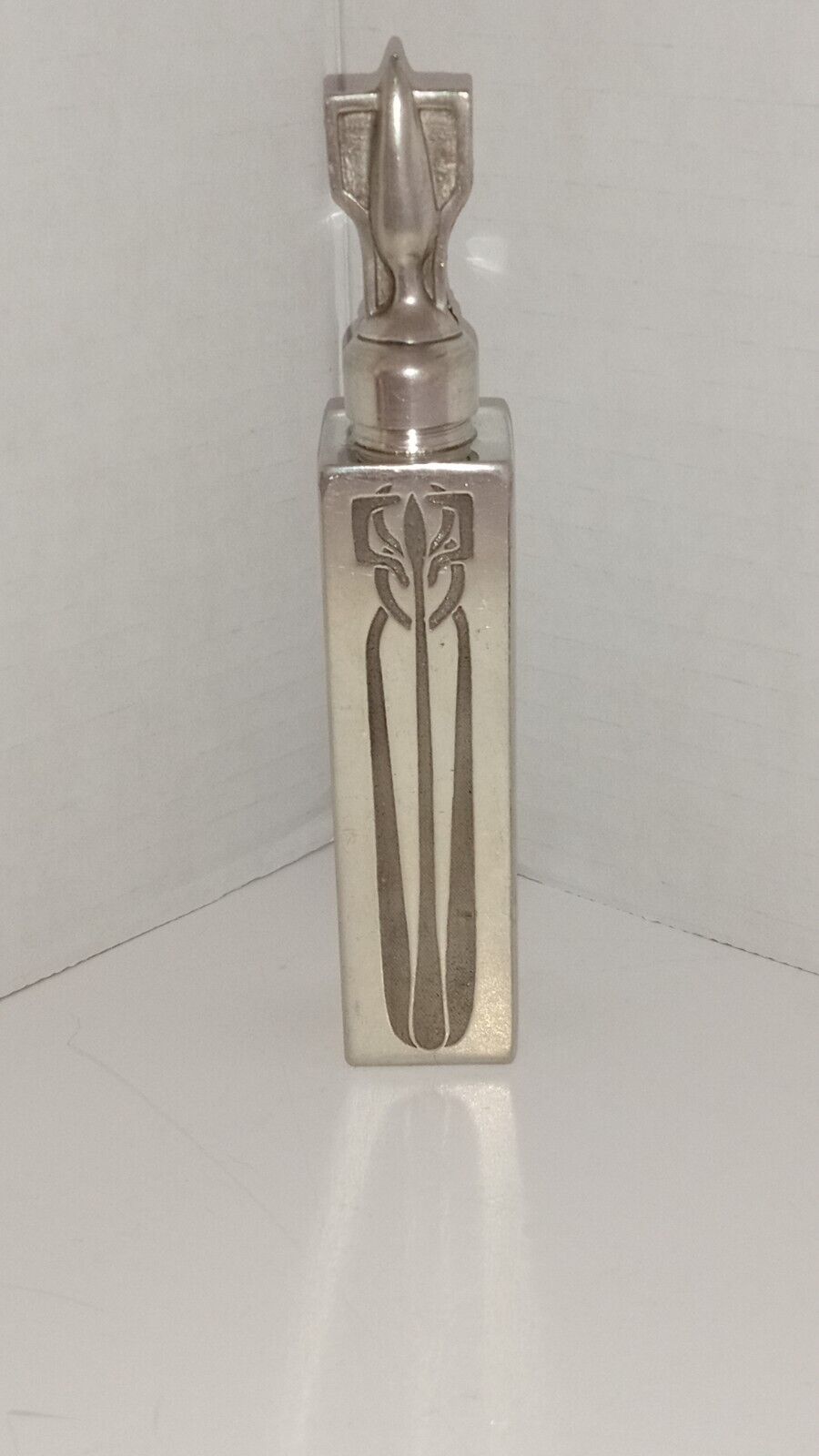 Vintage 5 1/2 inch Pewter Perfume Bottle Charles Rennie MacKintosh Art Nouveau