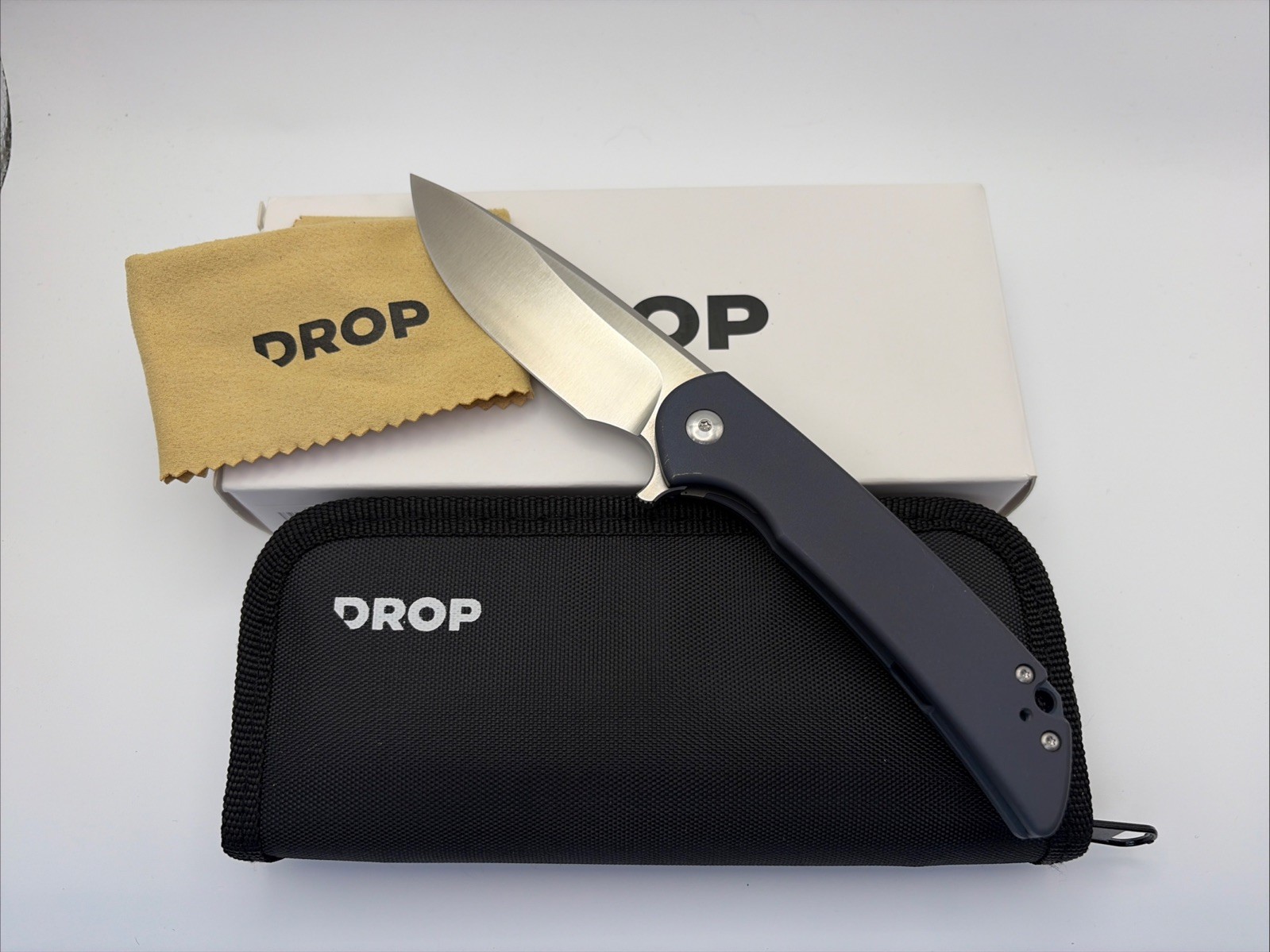 Drop x Ferrum Forge Crux S35VN Folding Knife Used EDC Flipper