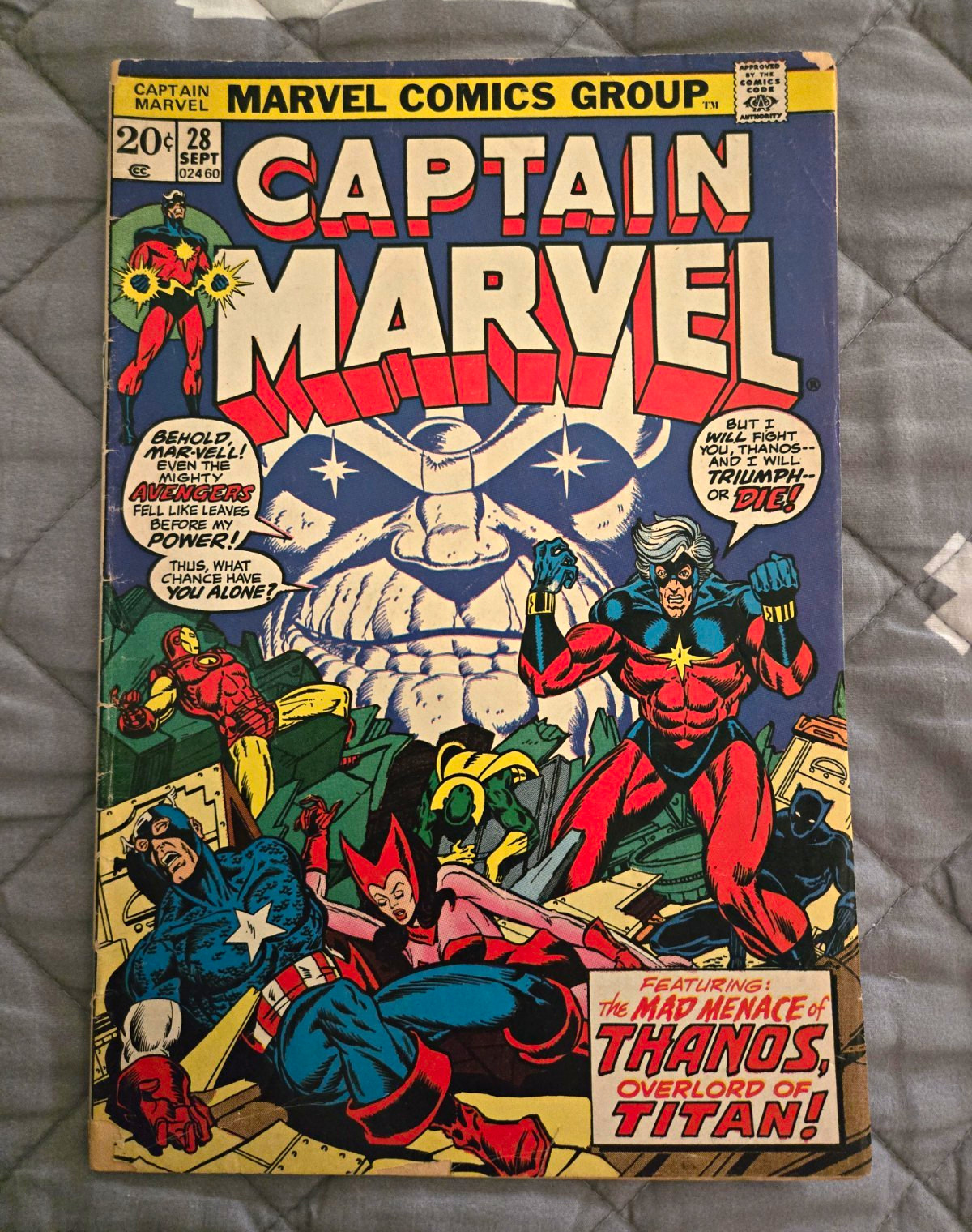 Marvel Captain Marvel #28 Jim Starlin Thanos Iron Man Captain America Avengers