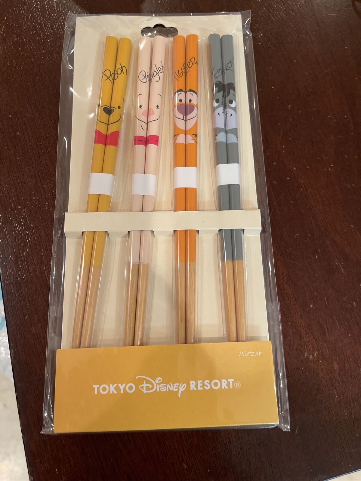 Tokyo Disneyland: Winnie the Pooh, Piglet, Tigger and Eeyore adult chopsticks