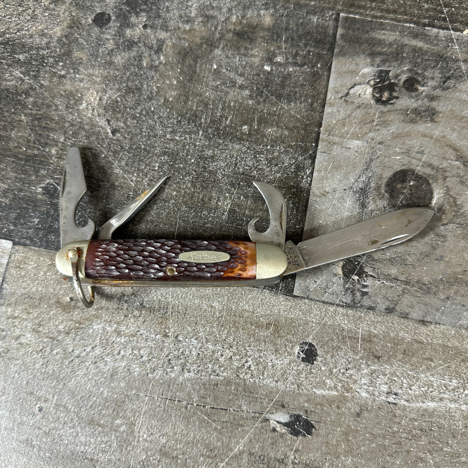 Vintage Ka-Bar Kabar USA 1152 Jigged Delrin Scout Camp Knife Vintage Ka-Bar Kabar USA 1152 Jigged Delrin Scout Camp Knife
