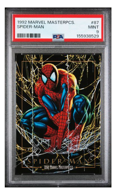 Spider-Man 1992 Marvel Masterpieces PSA 9 MINT #87 Joe Jusko Artist SP RARE #2