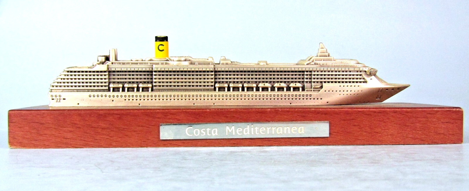 COSTA MEDITERRANEA PEWTER METAL CRUISE SHIP MODEL MADE IN ITALY by IDEAFP