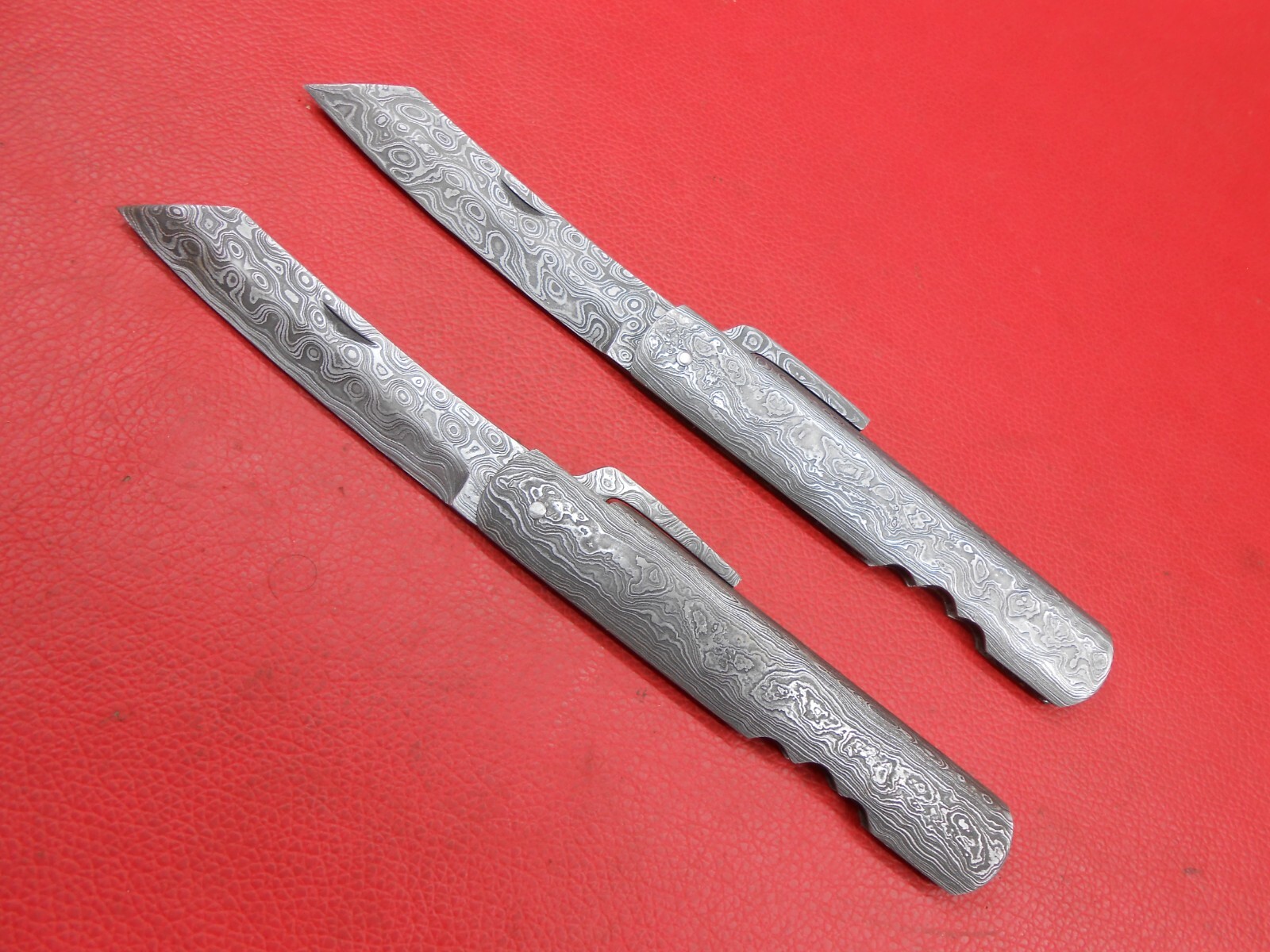Custom Handmade Full Damascus Japanese Hogonokani Friction Folder Knife 2Pcs F20 Custom Handmade Full Damascus Japanese Hogonokani Friction Folder Knife 2Pcs F20