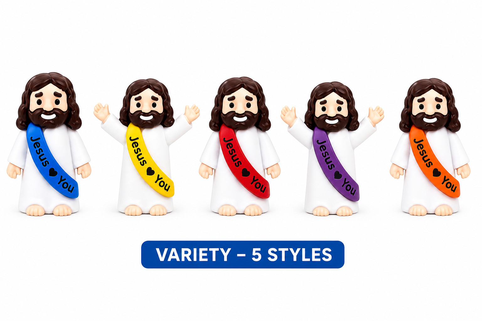5 Pcs Mini Jesus Figurine Christian Gift Encouragement Catholic Doll