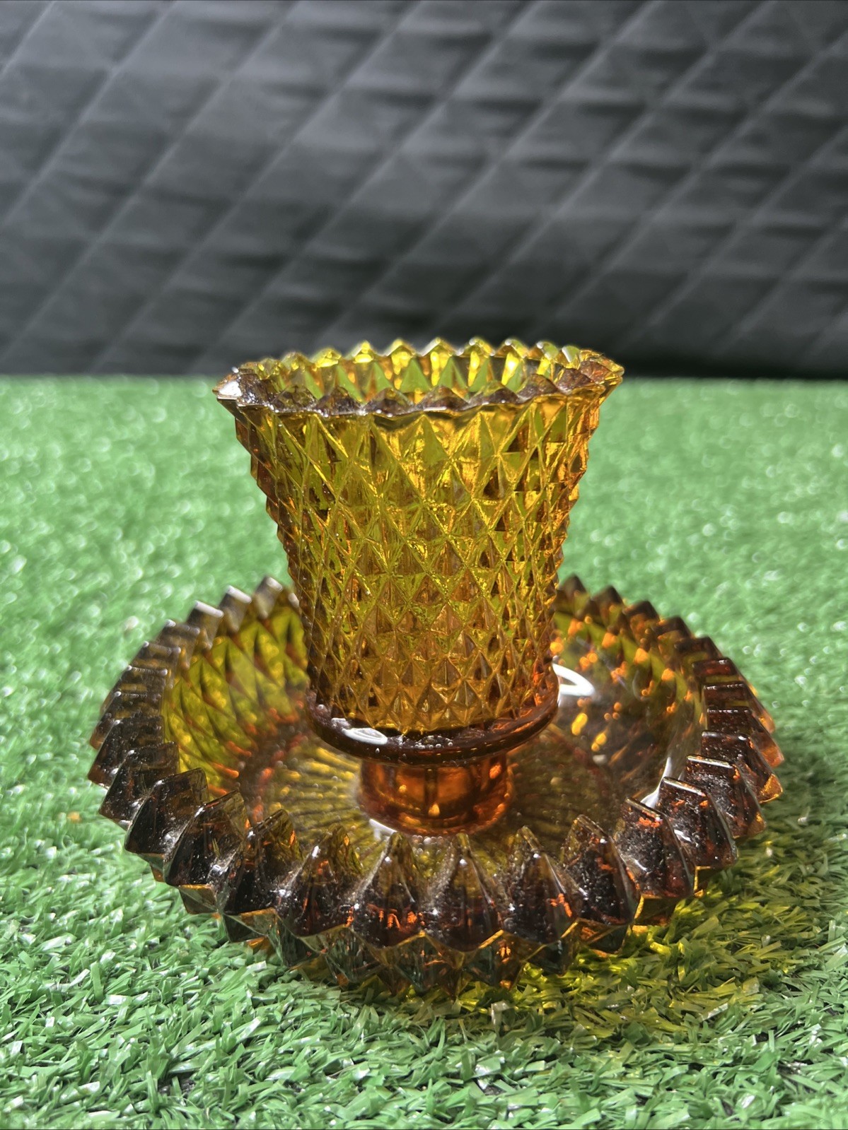 Indiana Amber glass Votive Candle holder 2 Pieces VTG Indiana Amber glass Votive Candle holder 2 Pieces VTG