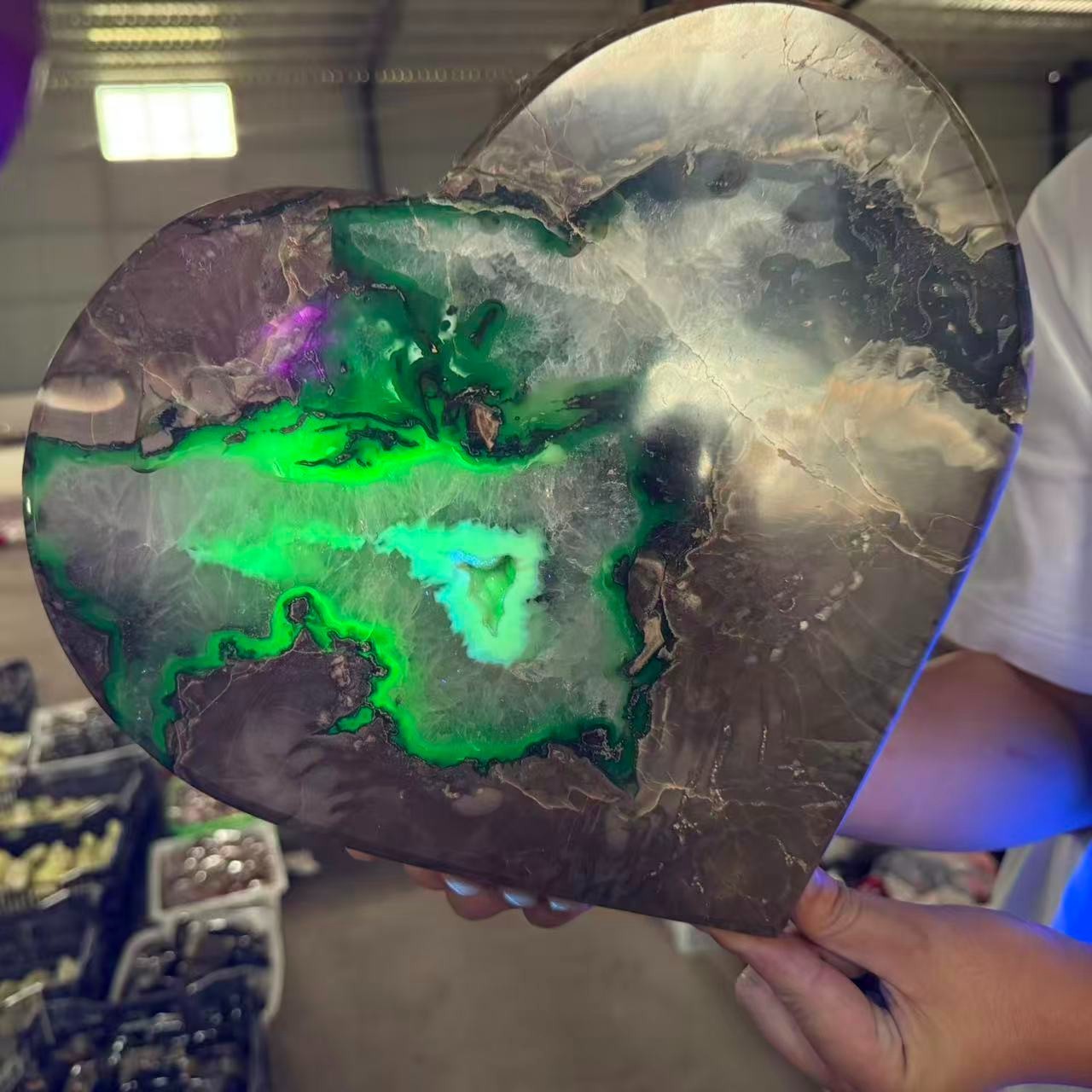 12.58LB Natural Volcano Agate Quartz heart shape crystal Mineral Energy Healing