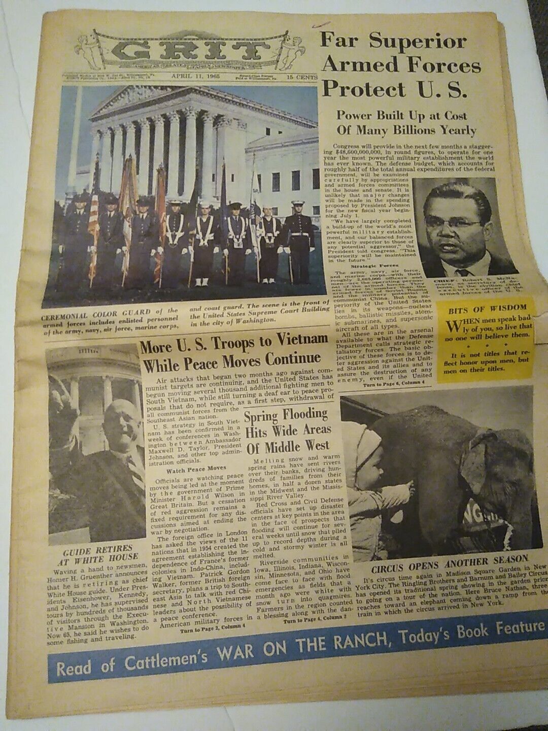 GRIT America's Greatest Family NewspaperWilliamsport, PA April 11,  1965