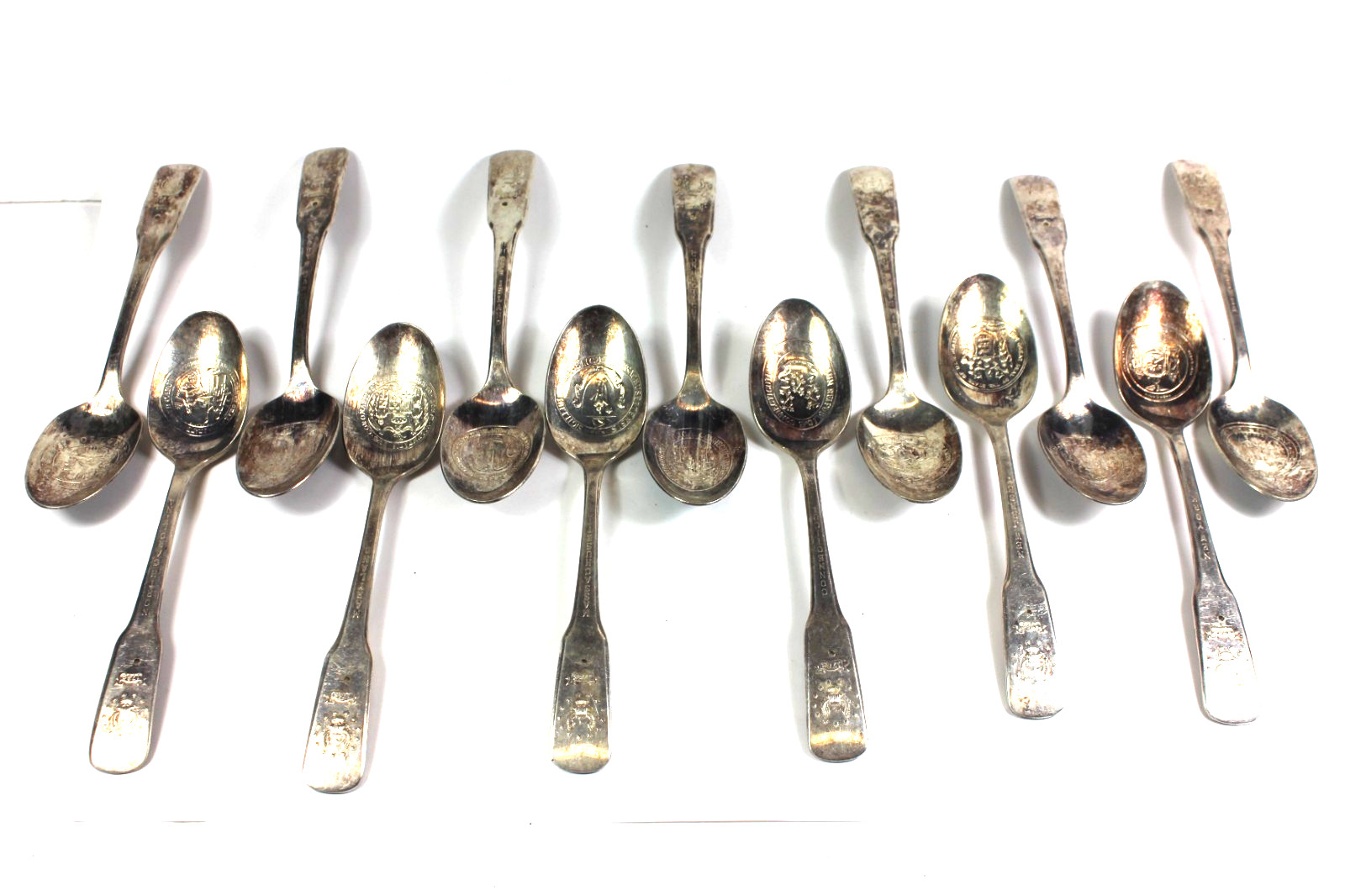 Vintage International Silver Co. Bicentennial 13 COLONIES Collector Spoons Set