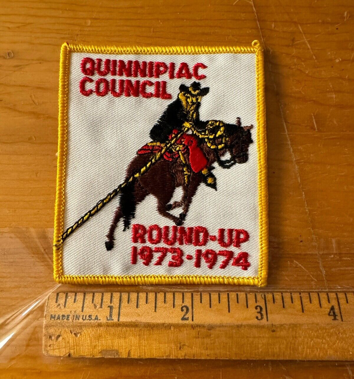 Vtg 1973-74 QUINNIPIAC COUNCIL ROUND-UP BSA Boy Scouts Patch