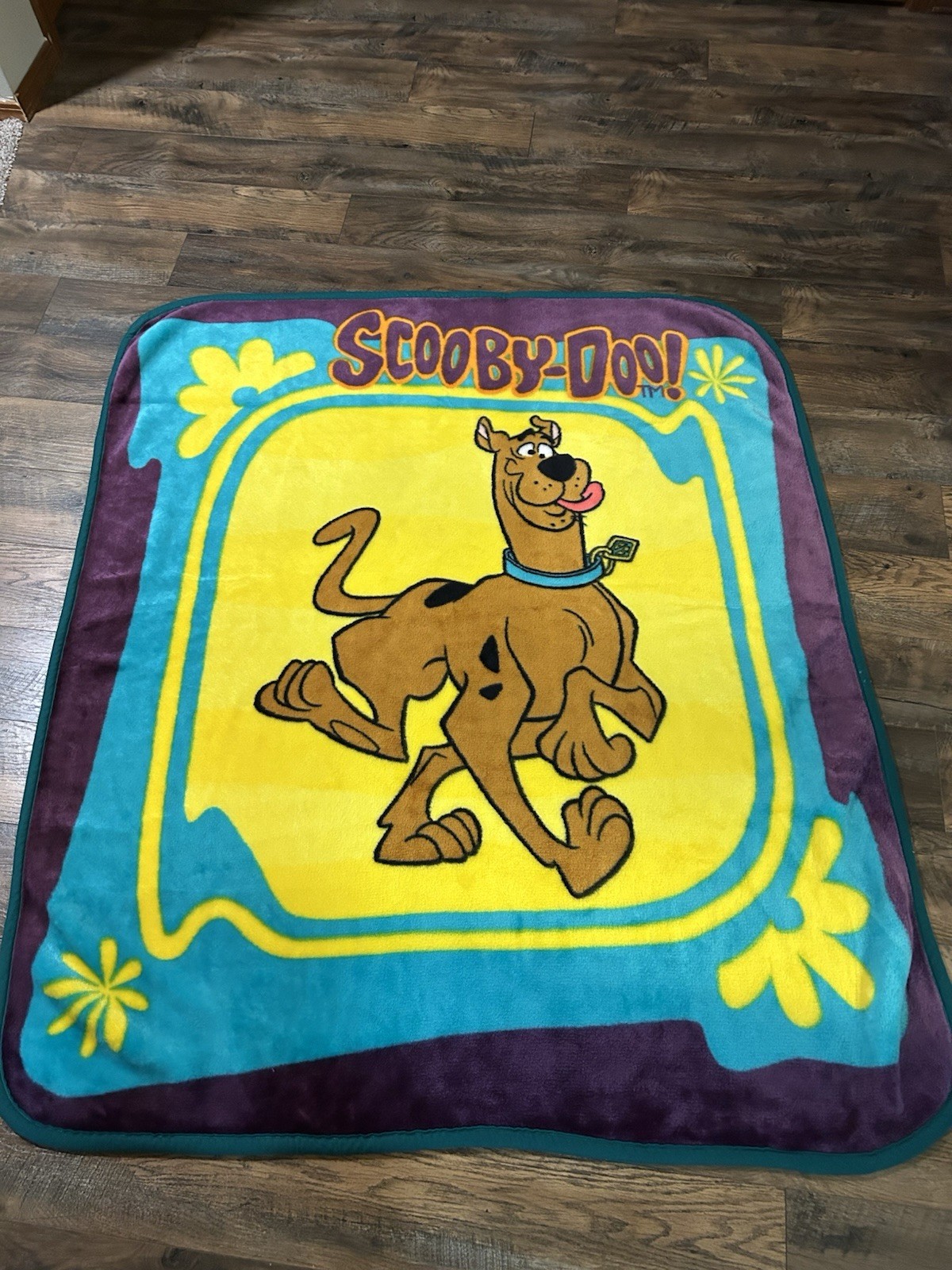 Vintage 2000 Scooby Doo Blanket Hanna Barbera Cartoon Network Throw Acrylic Poly