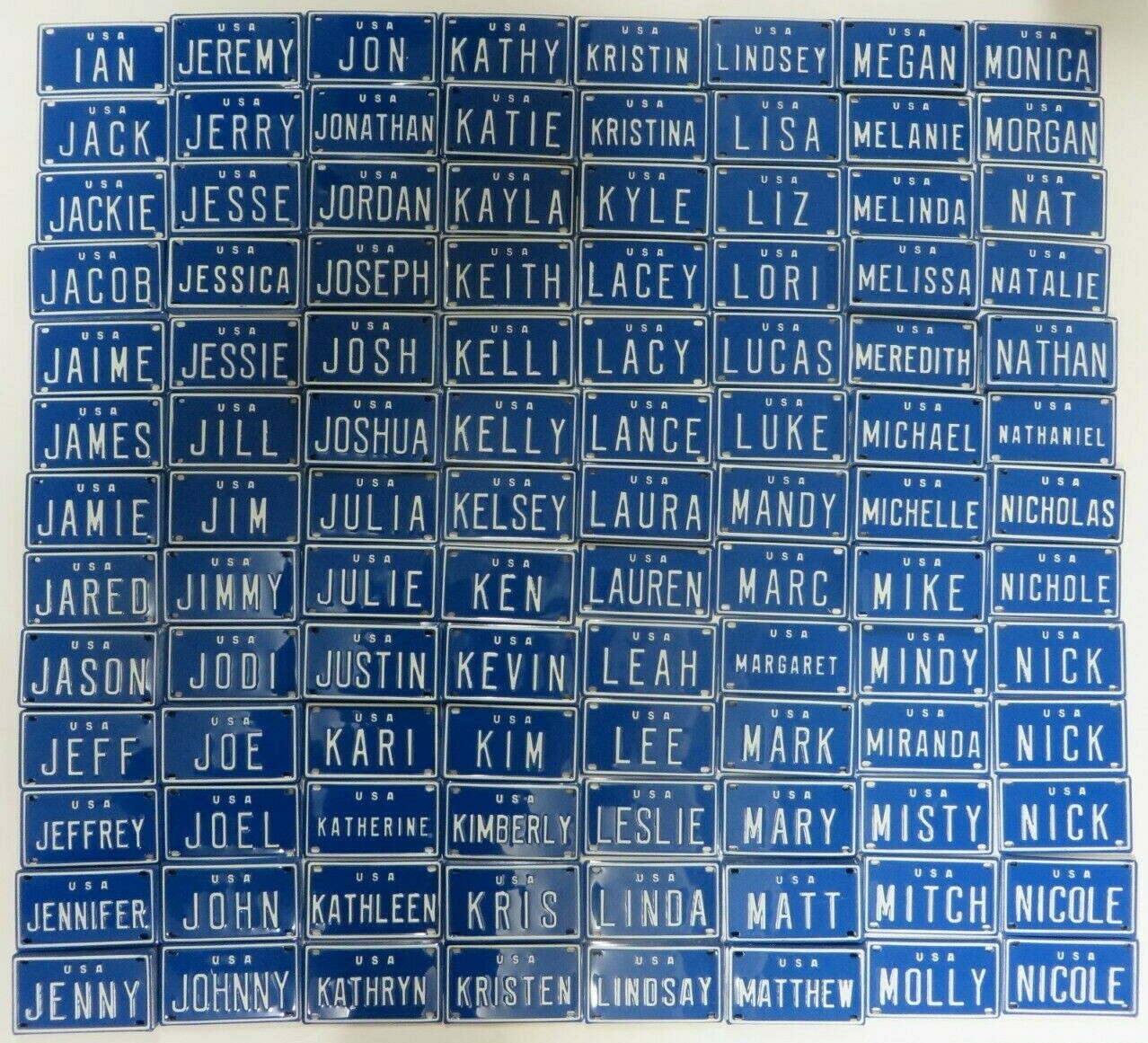 Vintage 70's USA Personalized YOUR NAME Bicycle Bike License Plates Tag Mini J-N