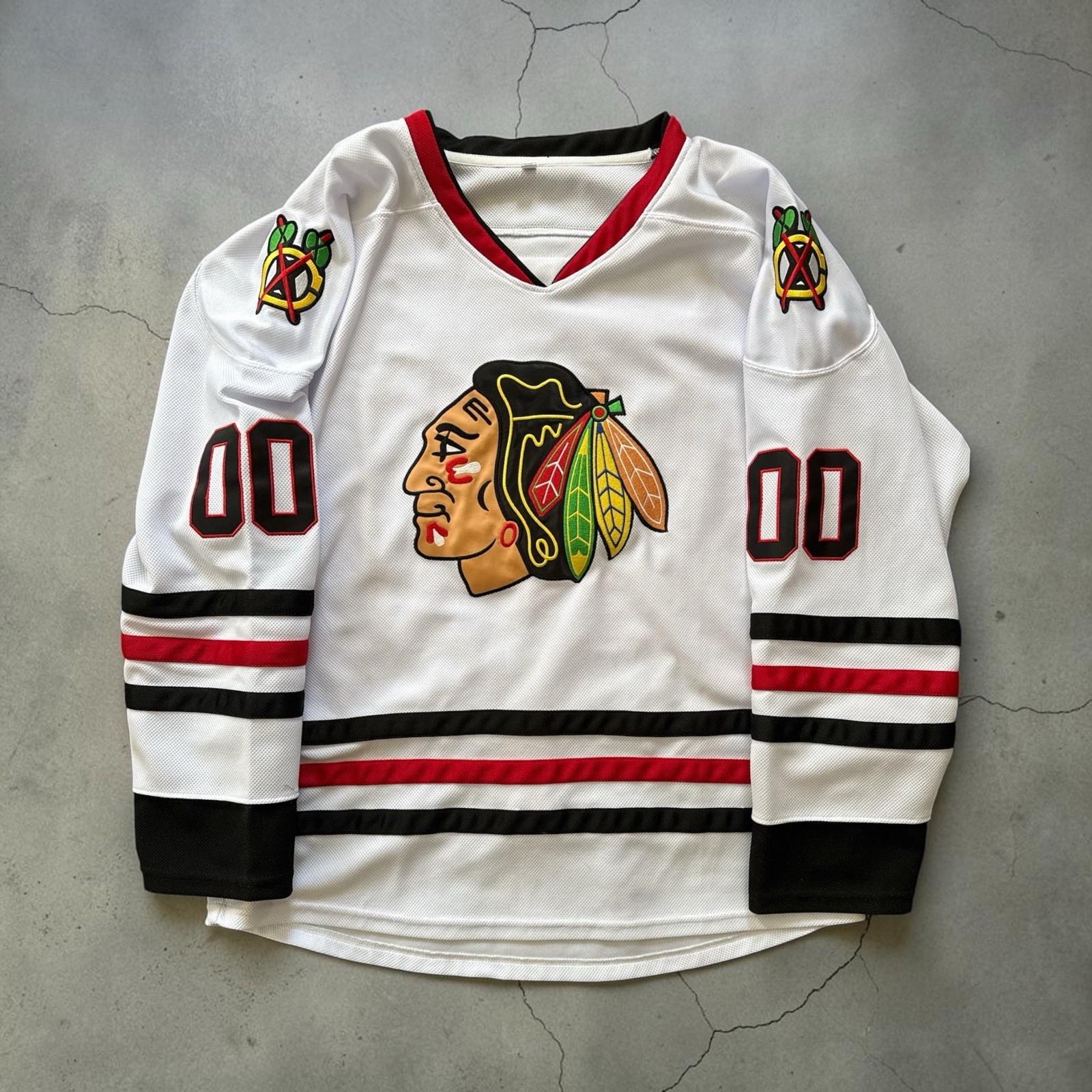 Chicago Blackhawks Christmas Vacation Clark Griswold Sewn Jersey Large