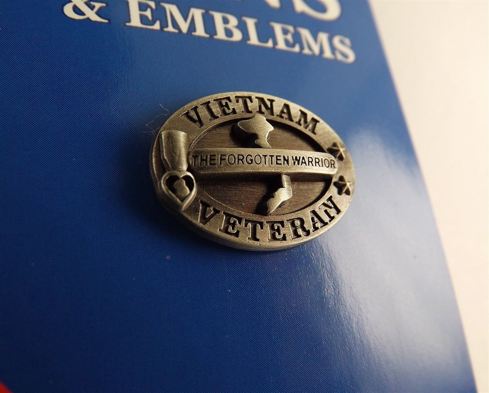 FREE SHIP Lapel Pin Vietnam Veteran THE FORGOTTEN WARRIOR Pewter 1