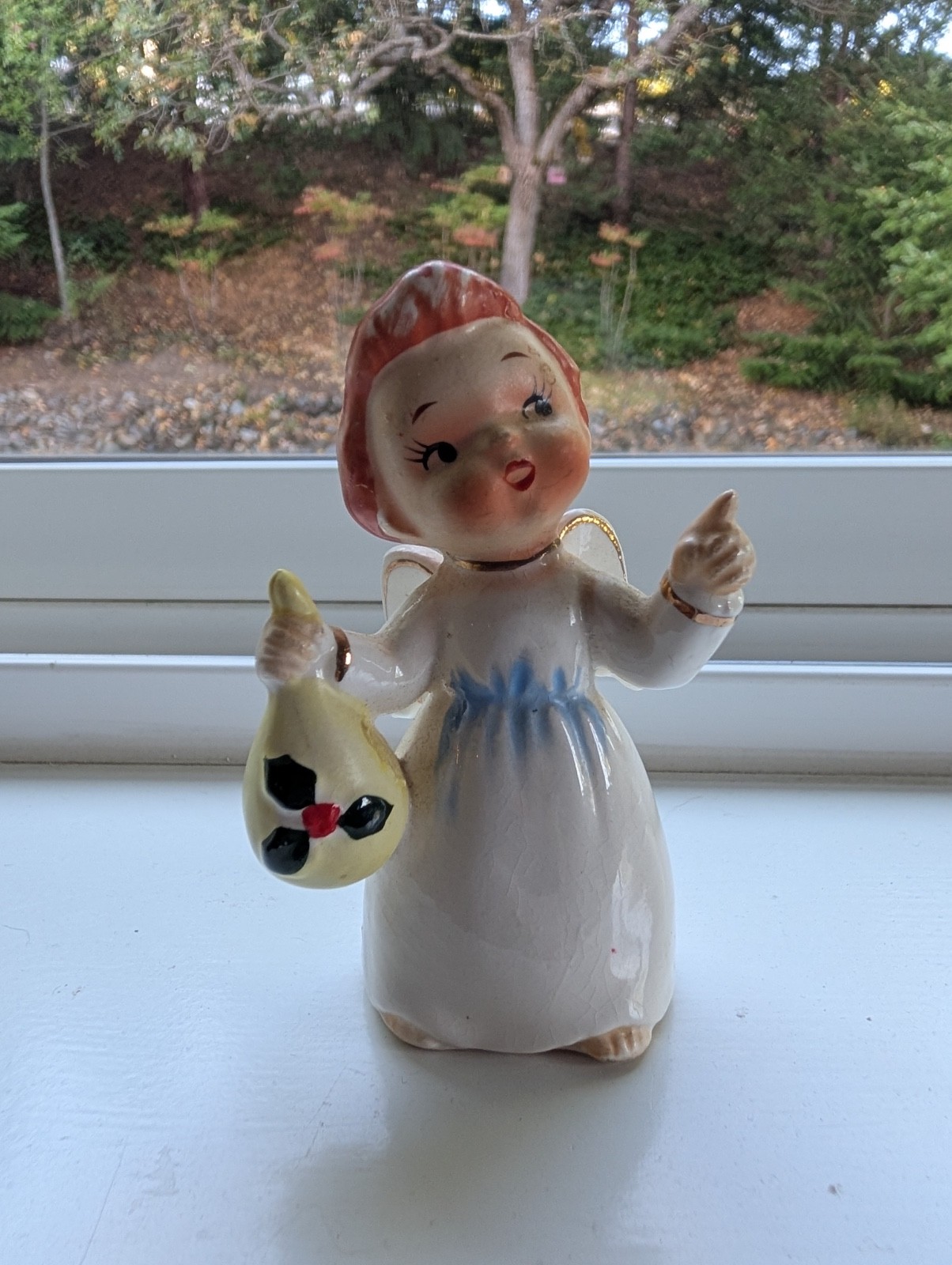 Vintage Norcrest Japan Angel F 130 Holding item and pointing HTF