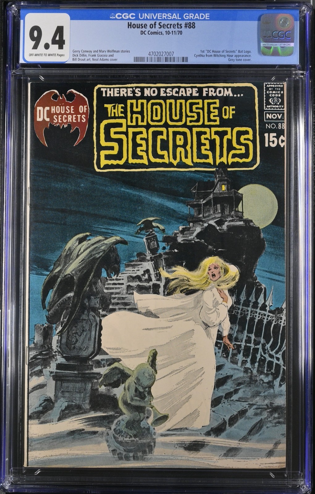 DC HOUSE of SECRENTS (1970) #88 Key HORROR Neal Adams BAT LOGO NM (9.4)