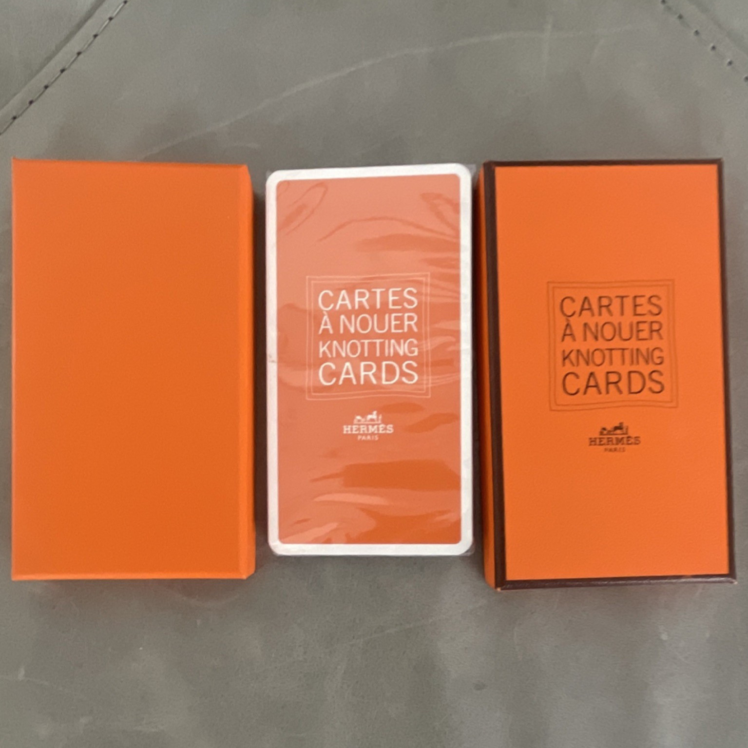 Hermès Paris Cartes à Nouer Knotting Cards Deck in Orange Box, Modern