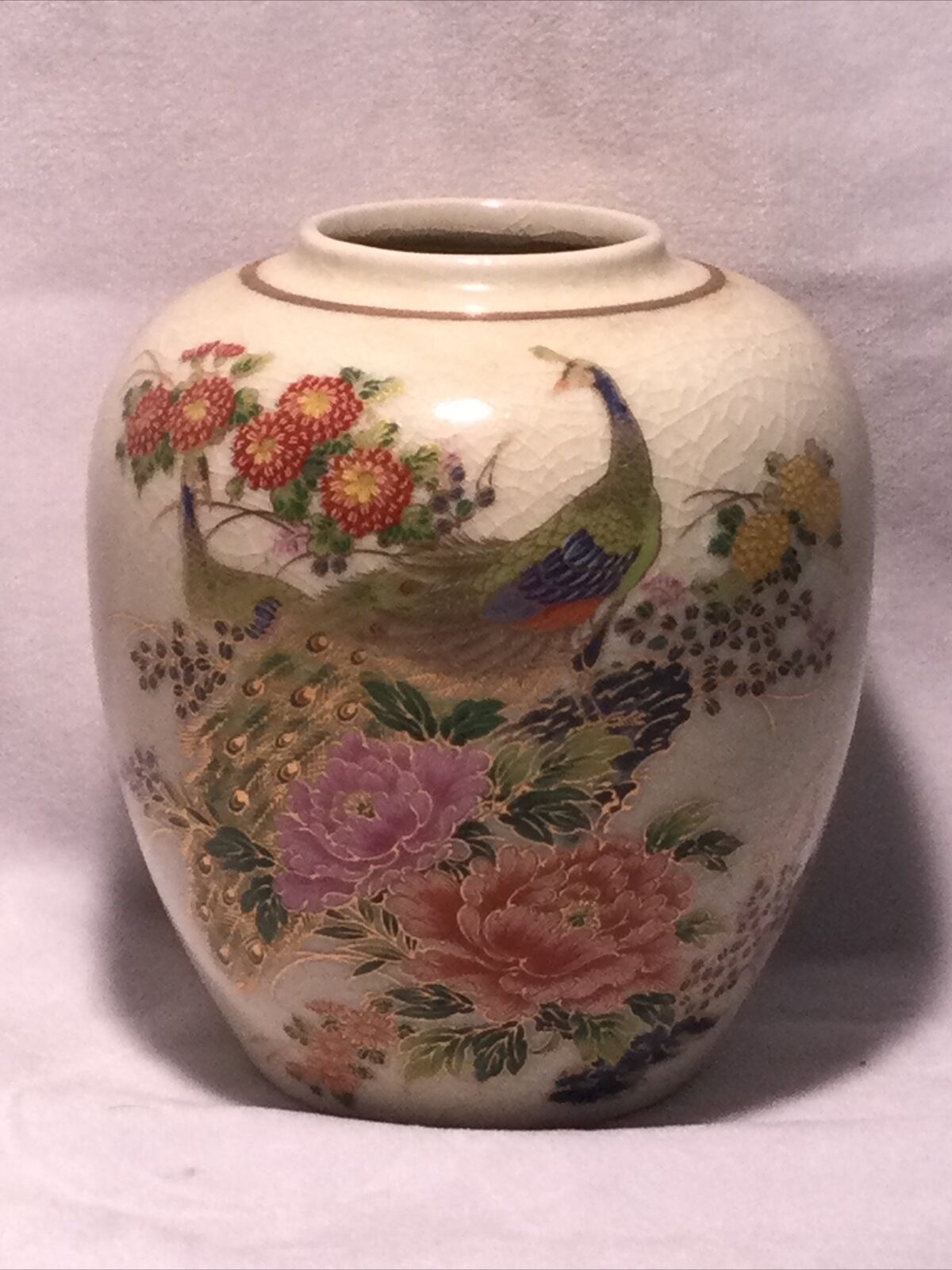 Hand Painted Vintage by sadek Detailed Porcelain flower vase 5.5” Japan