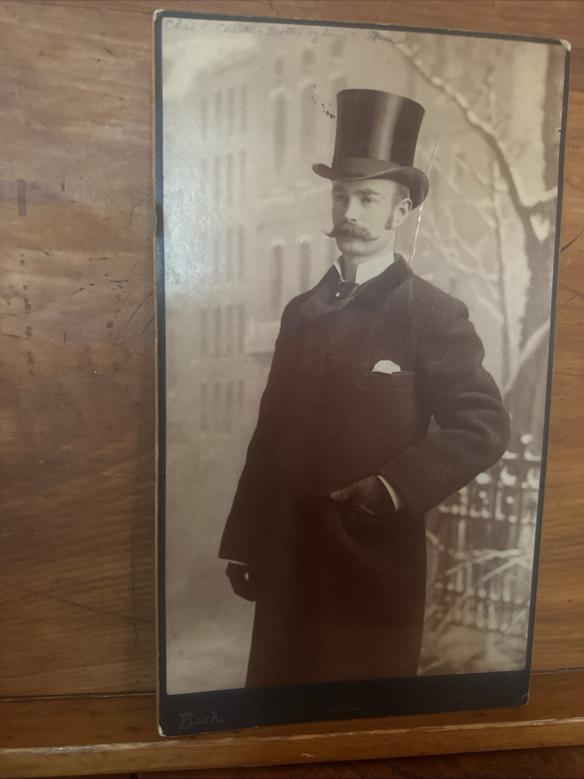 Charles C Clark 1856-1902 Mayor Of Peoria Twice Cabinet CardPhoto12 7/8”x 7 7/8”