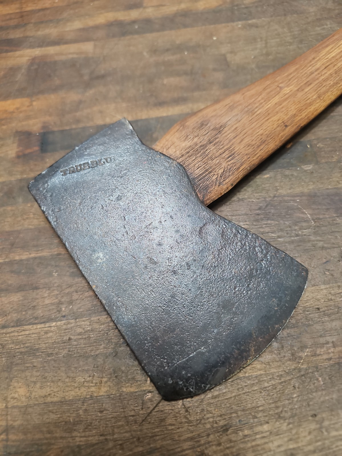 AC40-Antique Hand Forged P Schwitzer TRUE BLUE Felling Axe Birdsboro Berks Co