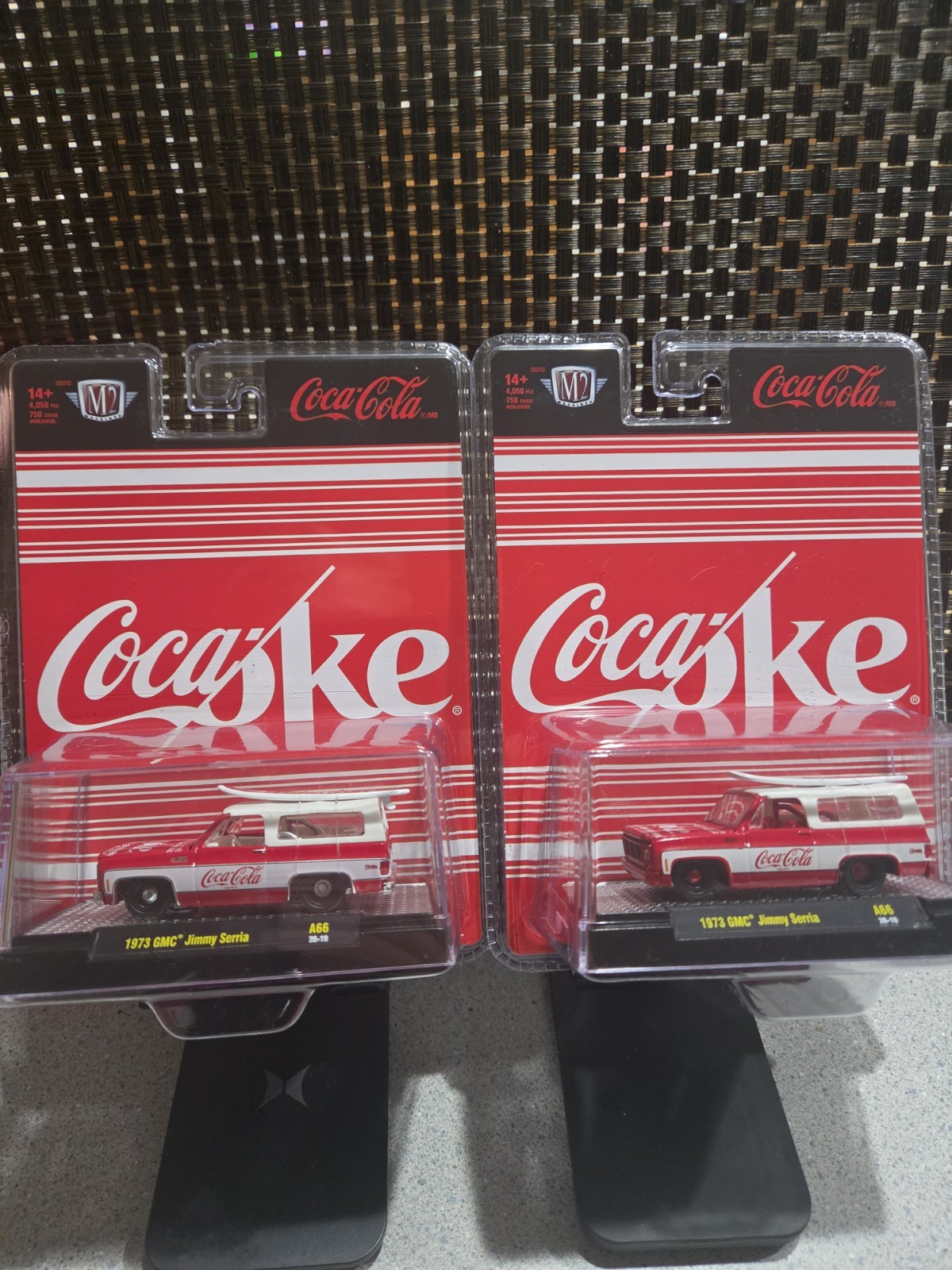 Coca-Cola 1973 GMC Jimmy Sierra Diecast Car 1:64 Scale Red/White Chase&Regular 