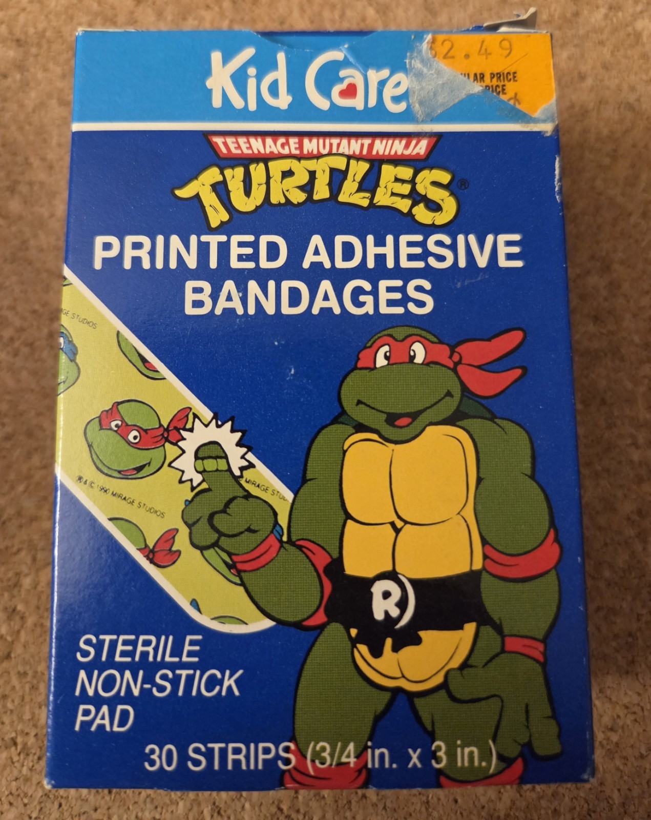 1991 FULL BOX of 30 Kid Care Teenage Mutant Ninja Turtles Printed Bandaids