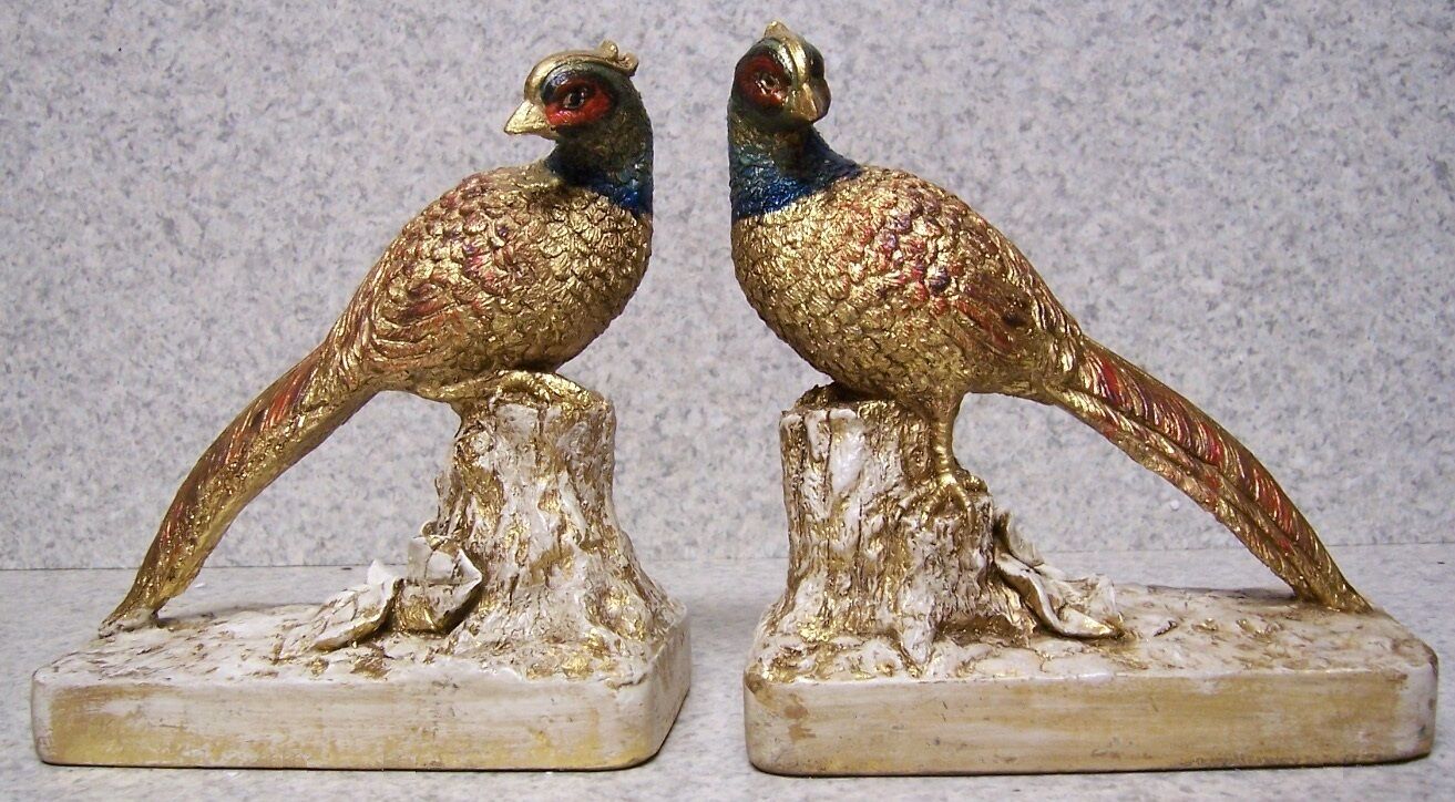 Bookends Birds Pheasants Pair Book Ends NEW