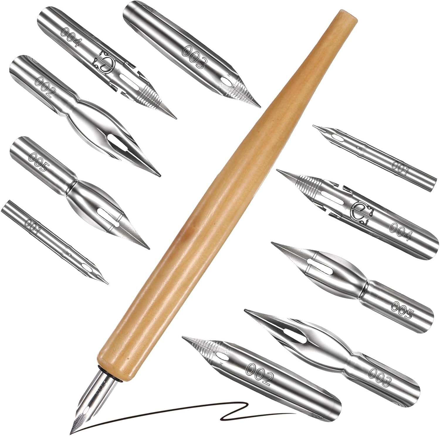 11 Pcs Dip Pen Set - Comic Pen Nib Set - Oblique Calligraphy - Stainless Stee... 11 Pcs Dip Pen Set - Comic Pen Nib Set - Oblique Calligraphy - Stainless Stee...