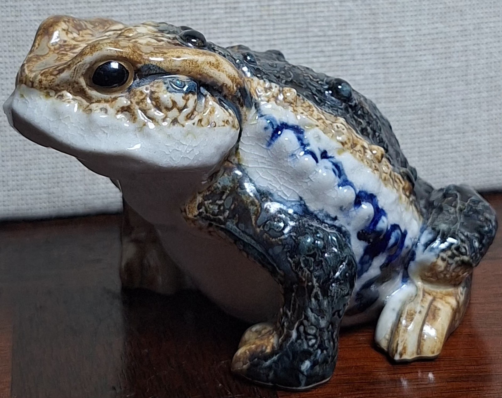 Vintage Otagiri OMC Glazed Stoneware Toad Frog Figurine Shigaraki Style Japan