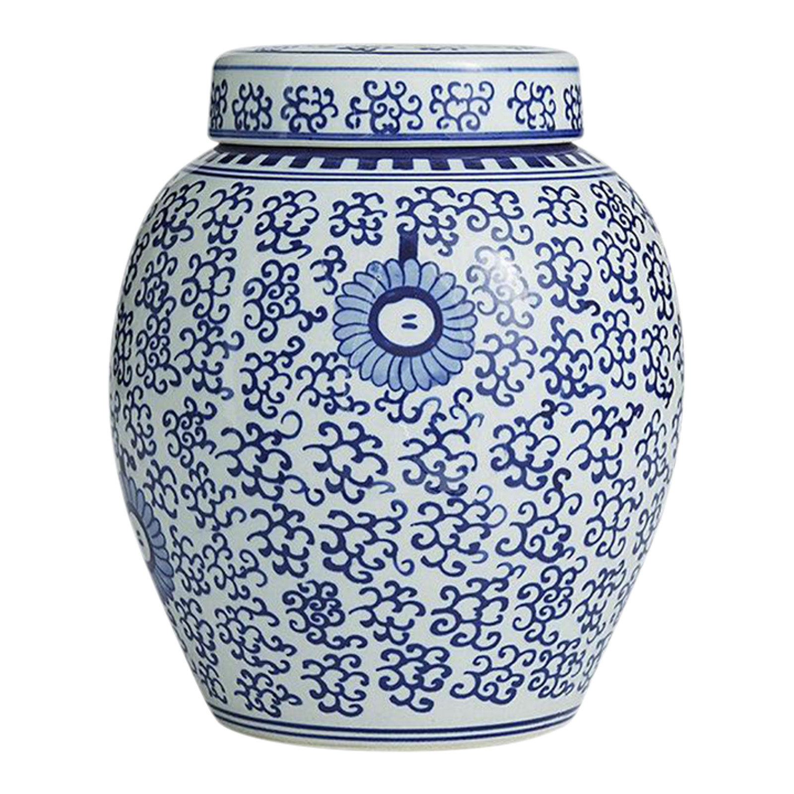 Chinoiserie Ballard Designs Blue and White Porcelain Ginger Jar NEW