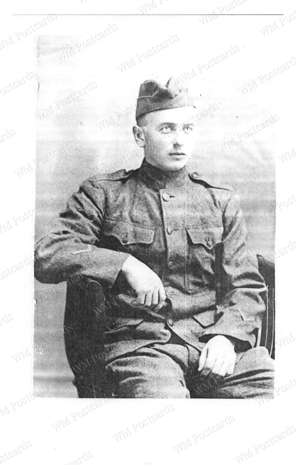 European Theater 1917 U.S. Army Private First Class Portrait Standard Postcard