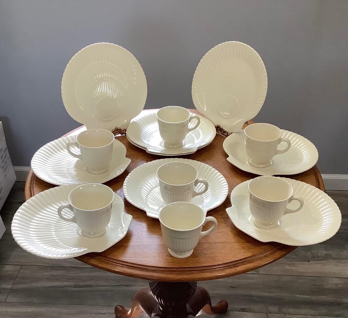 Wedgwood Edme creamware 2 piece breakfast sets - SEVEN sets with 2 extra plates