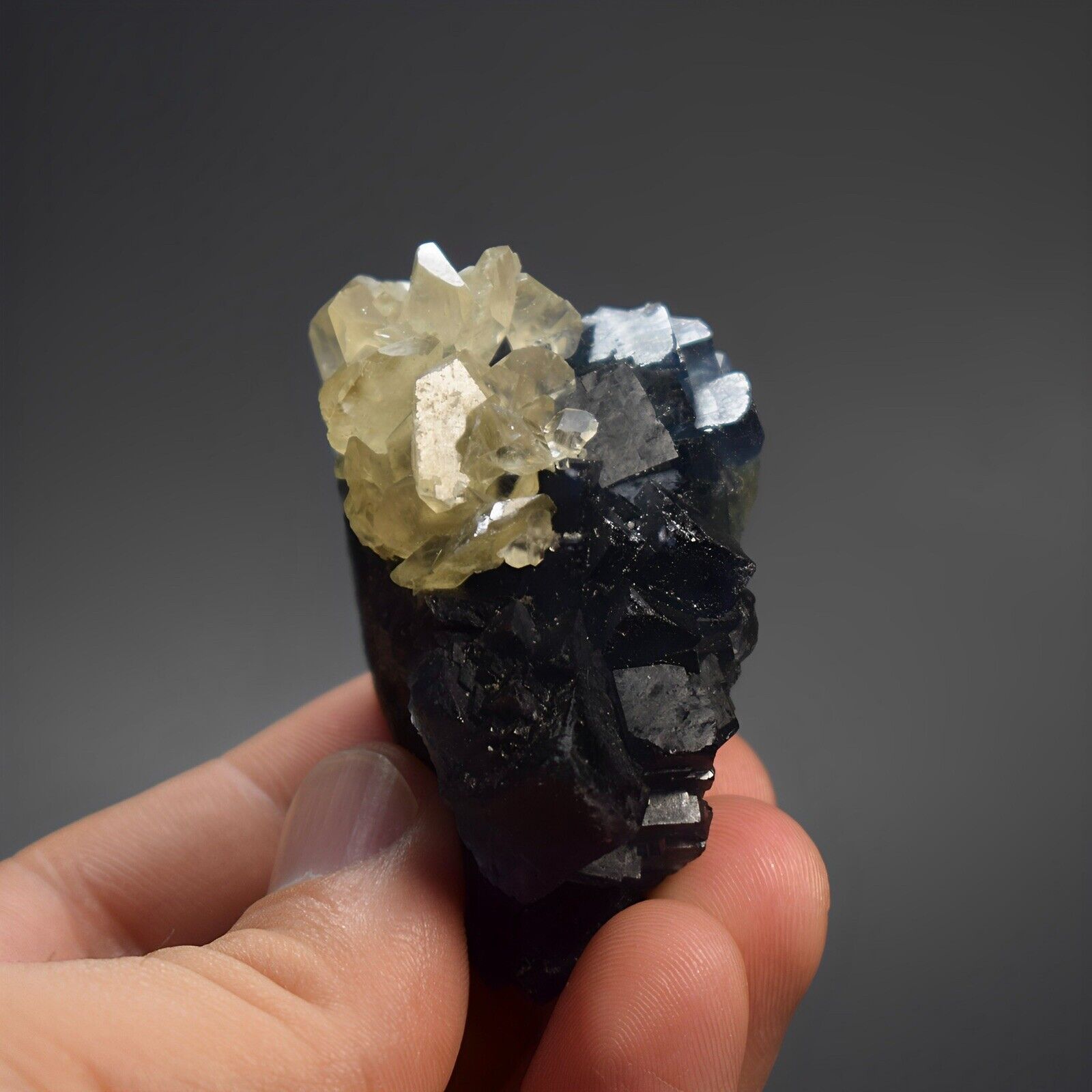 RARE Calcite on Fluorite (China)  -  #261