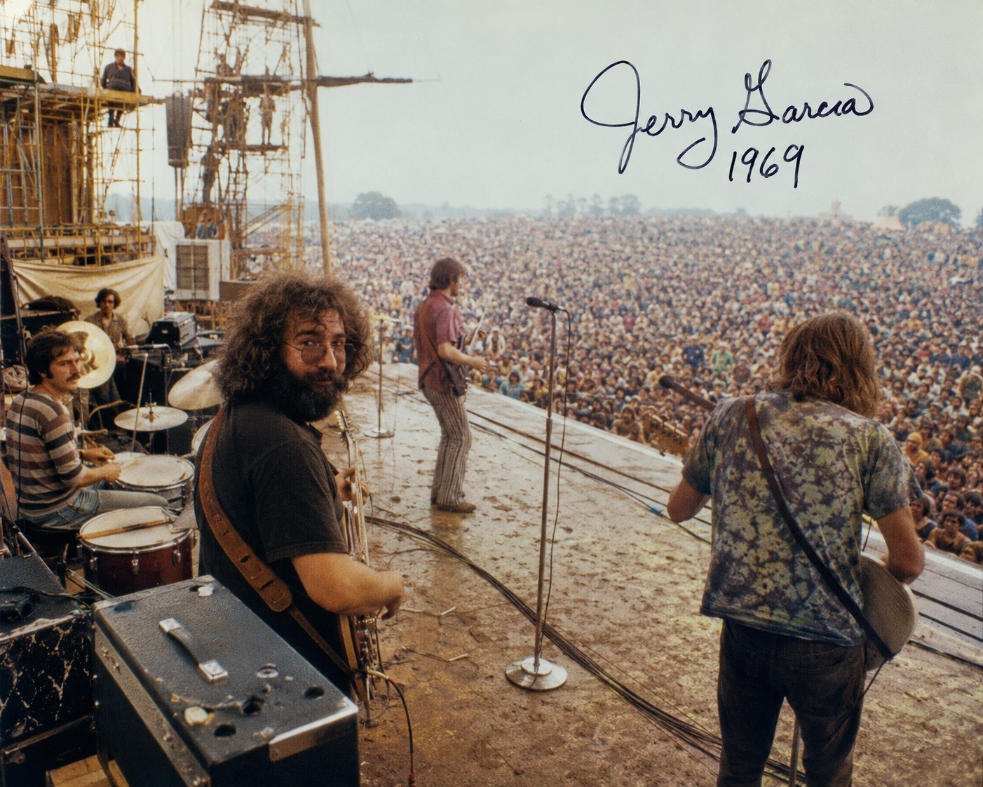 pt383 Grateful Dead Jerry Garcia on Stage at Woodstock 1969 \