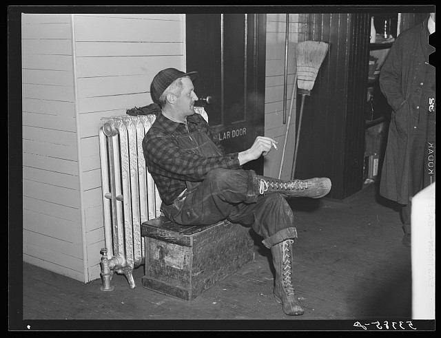 Mount Whittier New Hampshire 1940 Railroad Worker Baggage Room Station