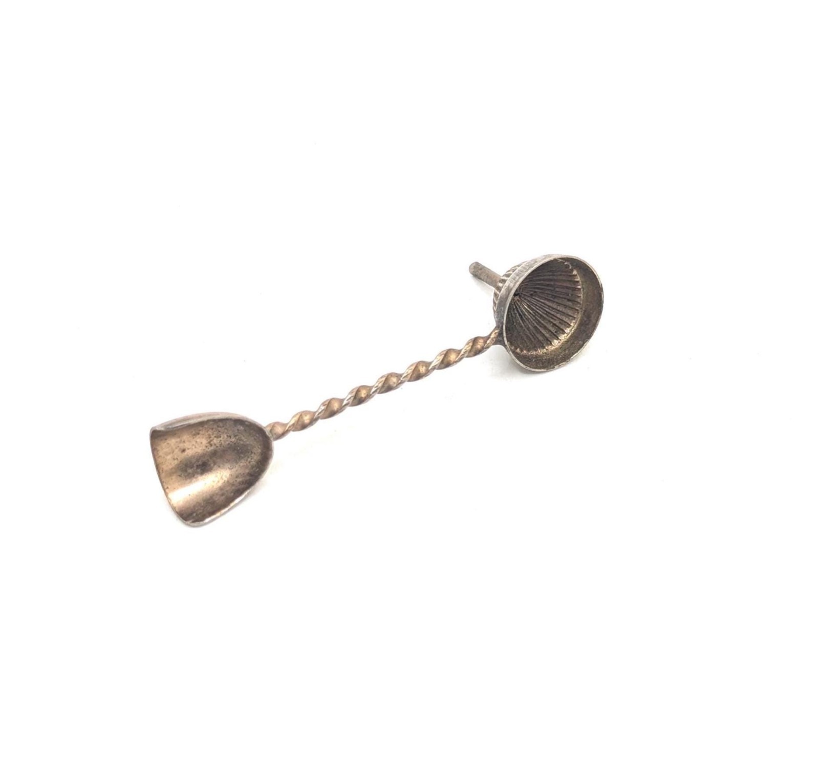 Rare Tiny Antique Vintage Perfume Funnel Compact Powder Scoop Barley Twist Small