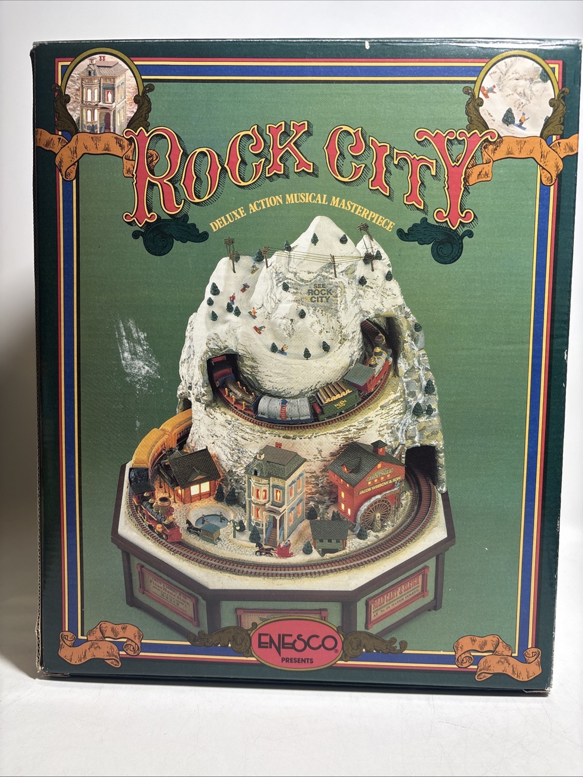 Vintage NOS Enesco Rock City #555843 Animated Musical New In Original Box