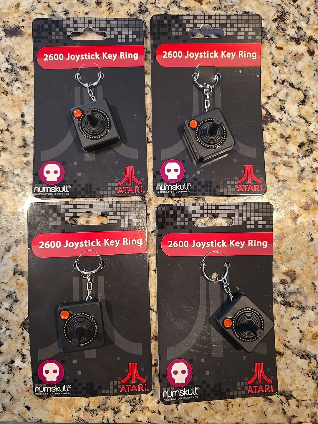 4x Atari 2600 Joystick Keyring Key Chain Numskull Brand, Officially Licensed 