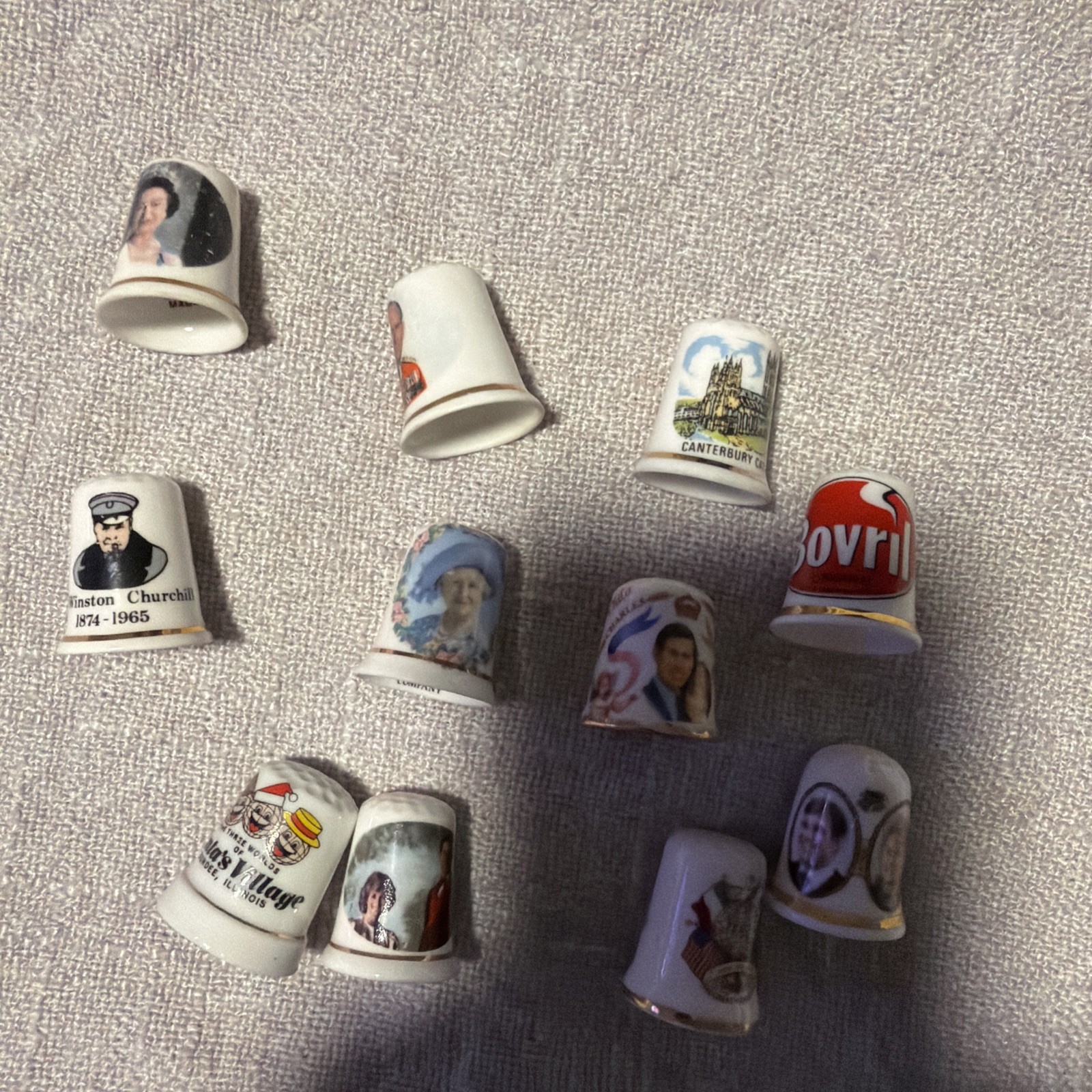 British Royalty et al Thimbles Queen Elizabeth Princess Diana King Charles etc