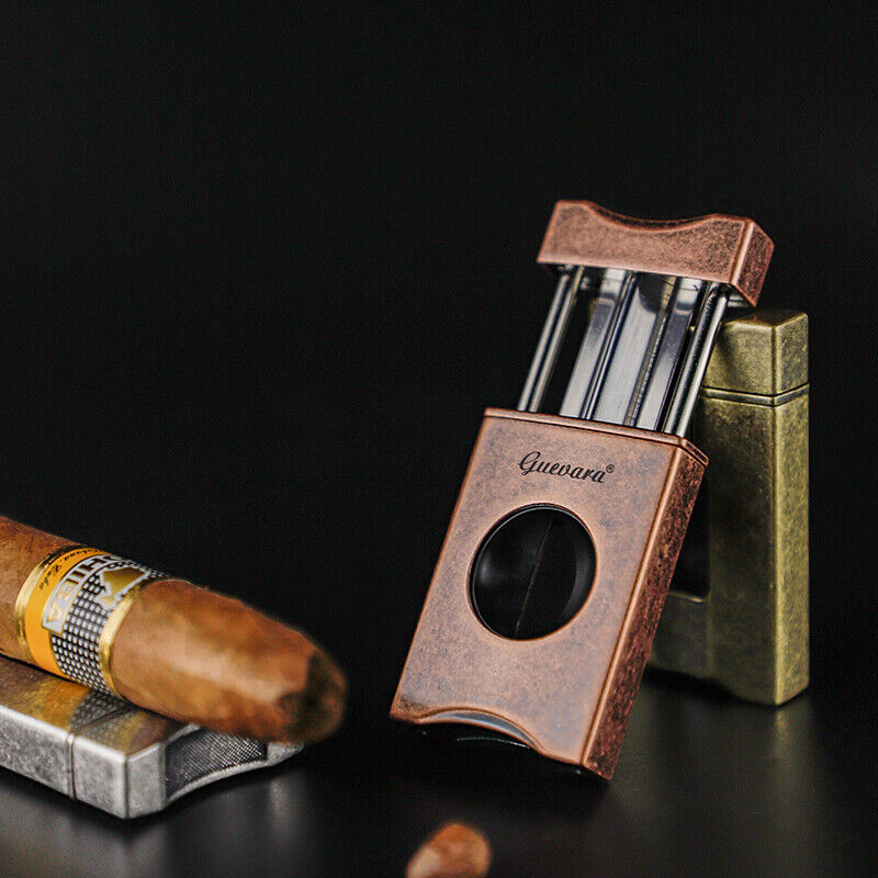 Luxury Cigar Cutter Silver V-Cut Stainless Steel Premium Guillotine Sharp Blade