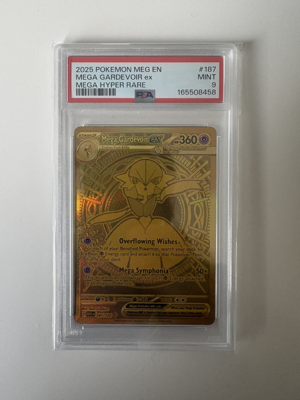 Pokémon Mega Gardevoir EX TCG Mega Hyper Rare Mega Evolution Card 187/132 PSA 9 Pokémon Mega Gardevoir EX TCG Mega Hyper Rare Mega Evolution Card 187/132 PSA 9