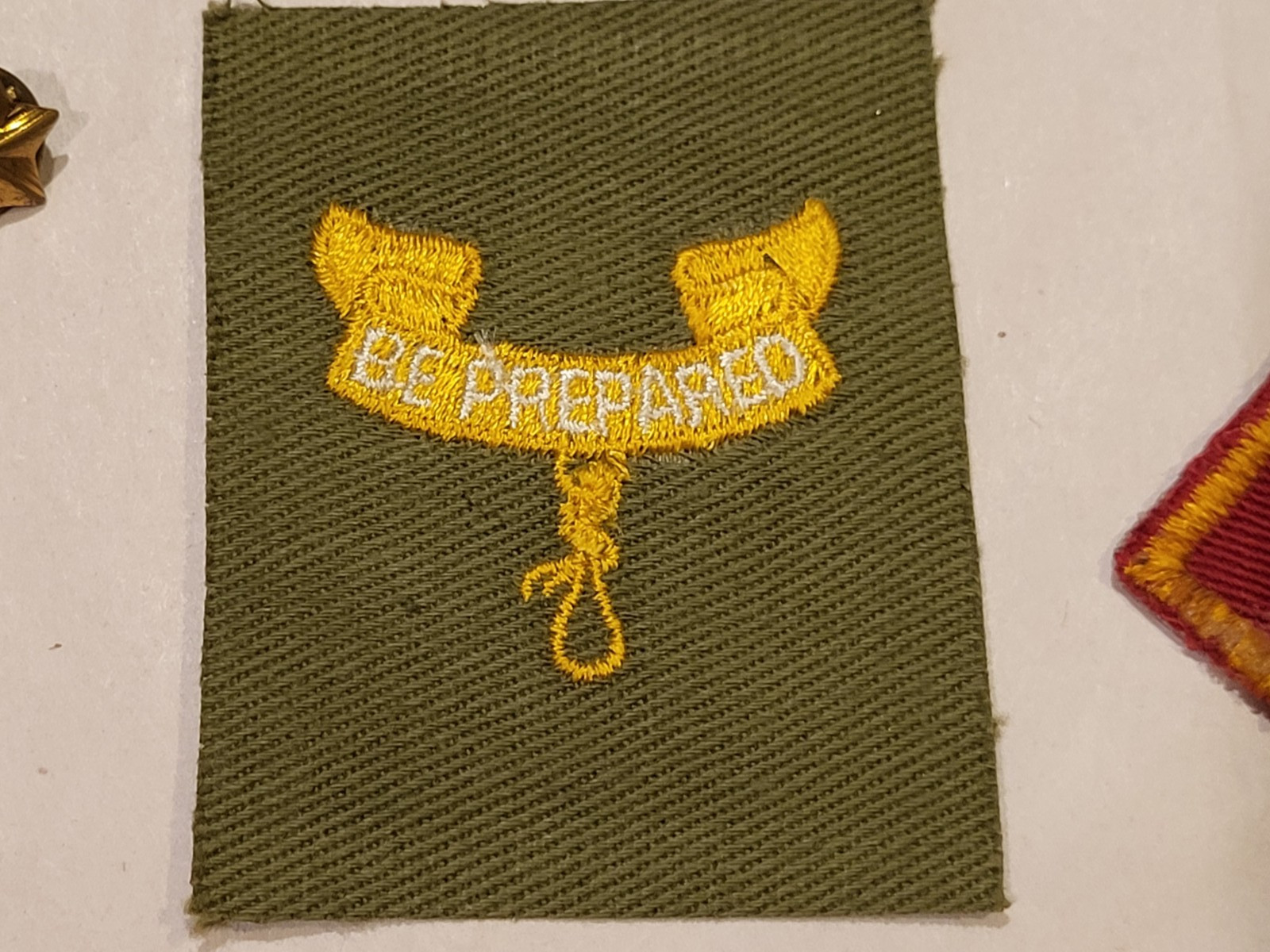 Vintage 1946–54 BSA Second Class Rank Patch Khaki NOS Cut Edge Boy Scouts