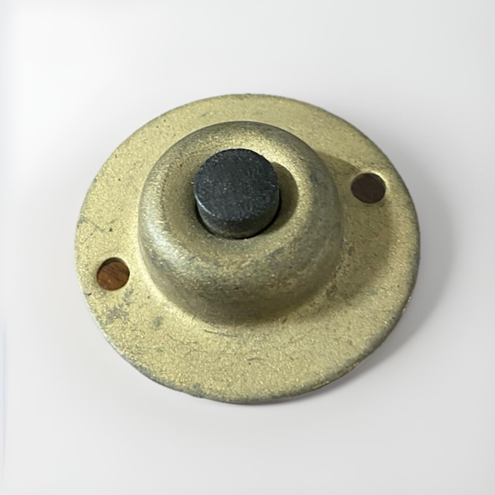 Vintage brass round Push button industrial 1-1/2 Inch Diameter