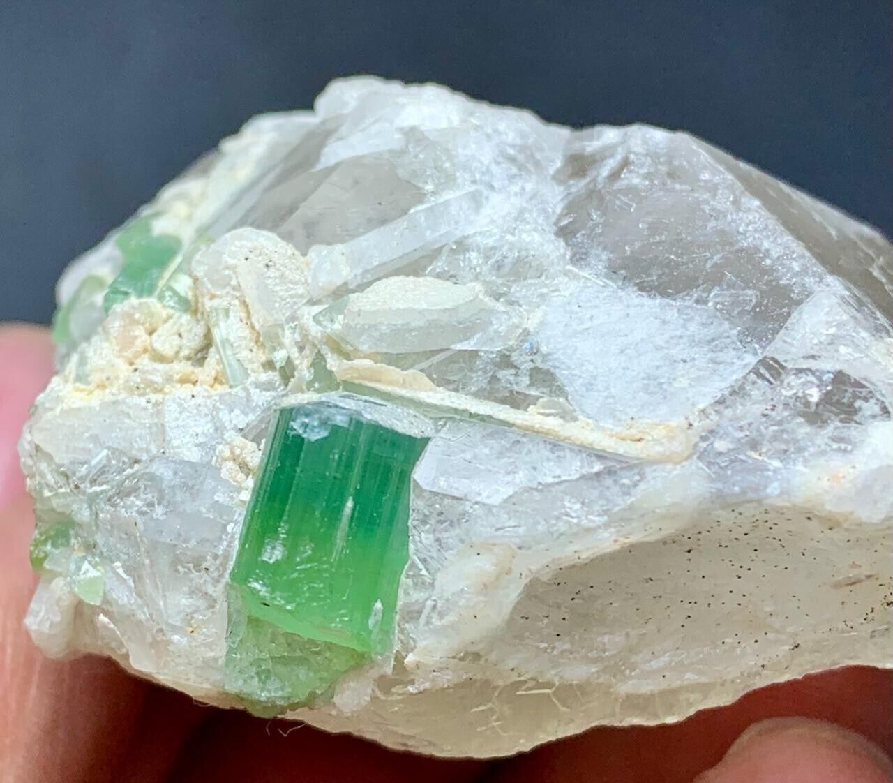 352 Cts Top Quality  Tourmaline Crystal with Quartz From Afghanistan